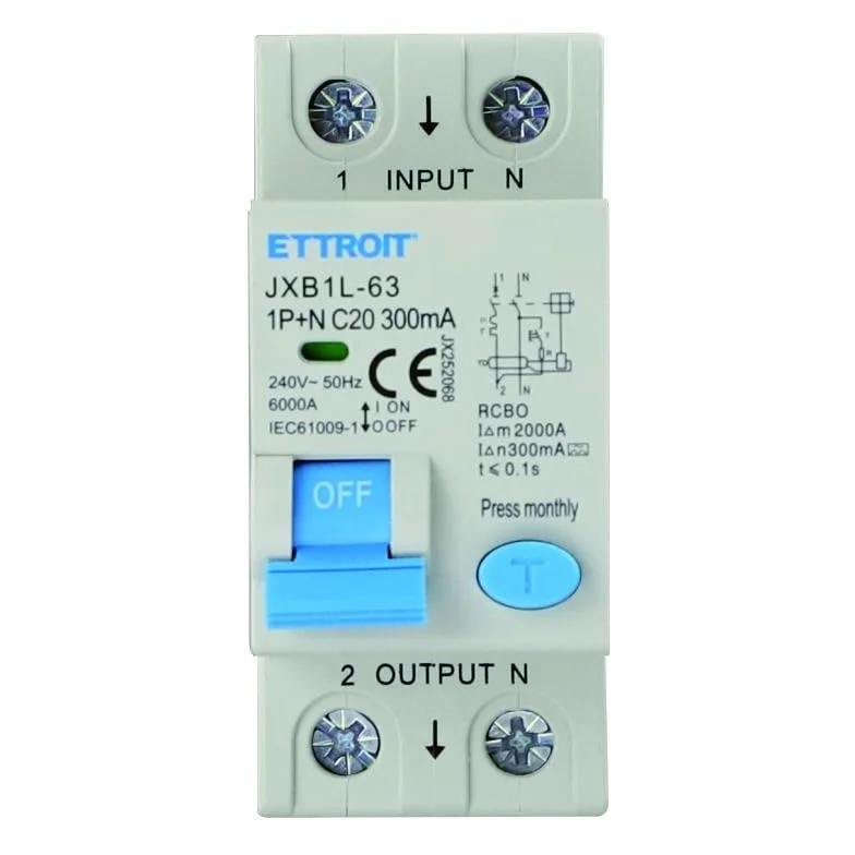 Interruptor magnetotérmico diferencial 1P+N 20A 300mA 220V-6KA Clase A 2 módulos carril DIN