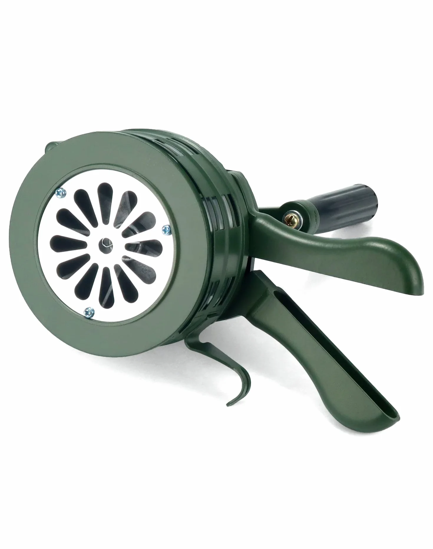 QWORK® Sirena de manivela de aleación de aluminio 110 dB para fábricas y escuelas