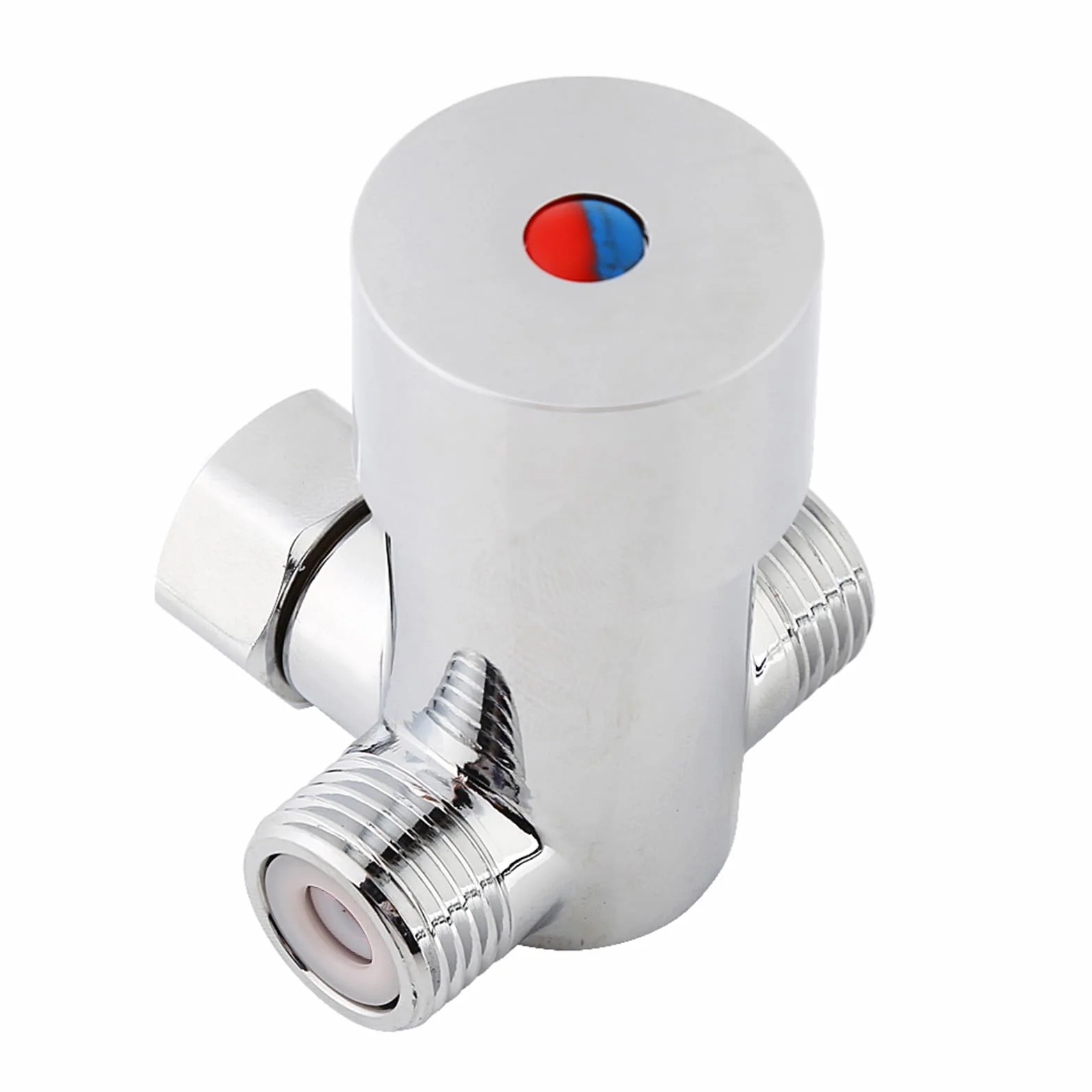 Válvula de agua fría y caliente, Super práctica G1/2 válvula de mezcla automática de agua fría y caliente control de temperatura del mezclador termostático