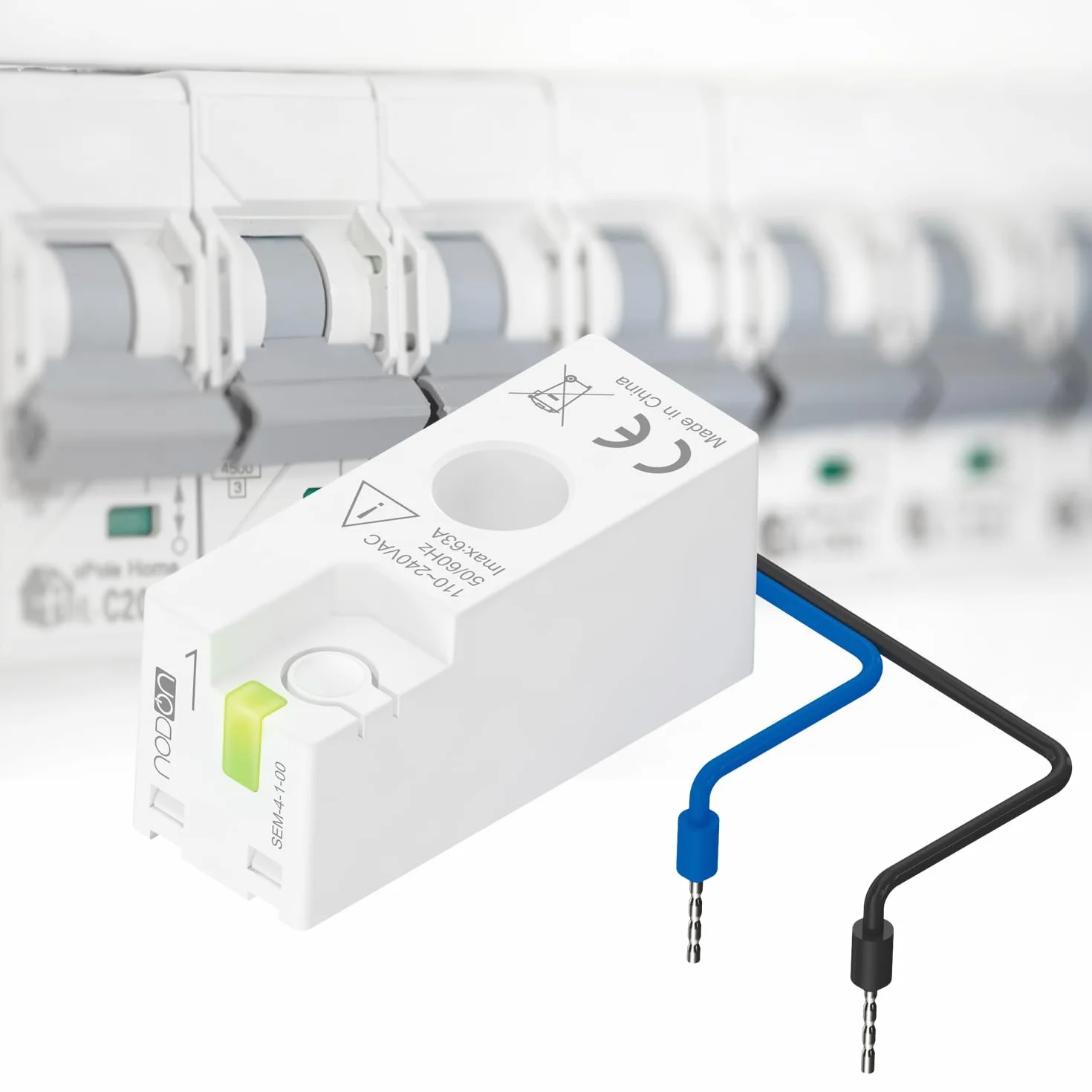 NodOn - Zigbee 3.0 Medidor de energía inteligente - Monitorización del consumo y la producción de electricidad - Compatible con sistemas domóticos como Home Assistant, Jeedom, Zigbee2MQTT y ZHA