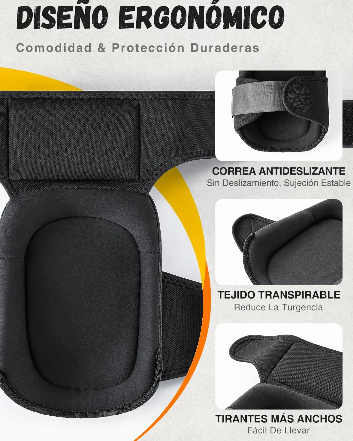 IPSXP Rodilleras de trabajo profesionales con almohadillas de gel para construcción y jardinería