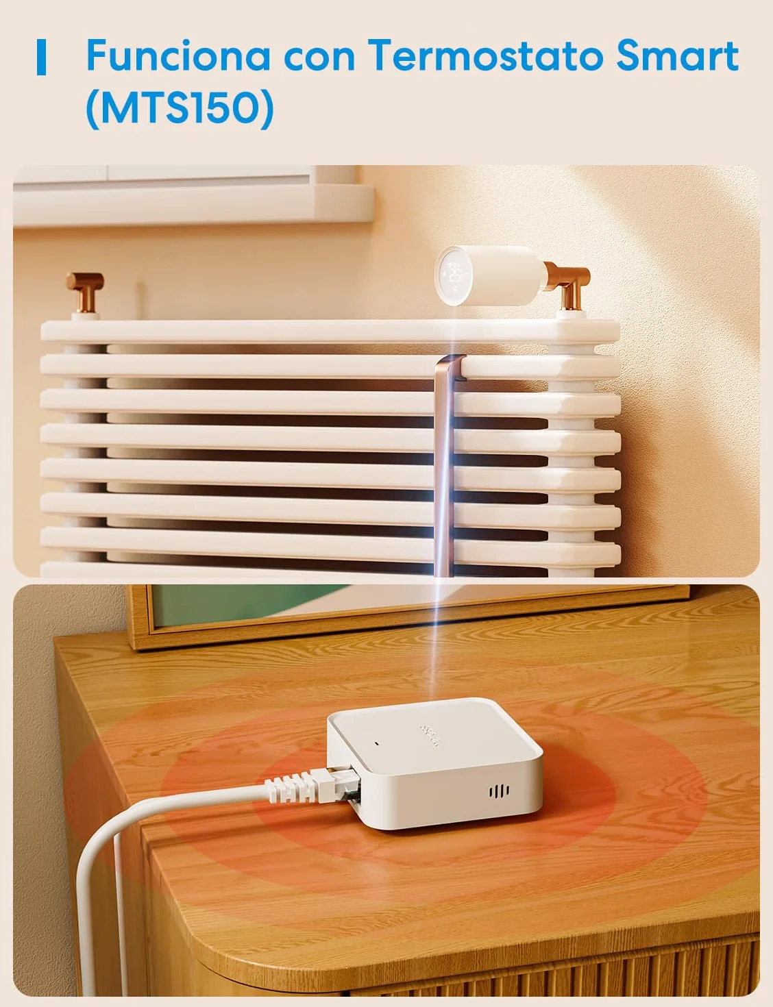 Meross Smart Hub Matter MSH450 | Alarma 110dB & Puerto Ethernet | Soporta Detector Humo, Sensores (Puerta/Ventana, Fugas Agua, Temp/Humedad) - Compatibile con Apple HomeKit, Alexa y Google Home