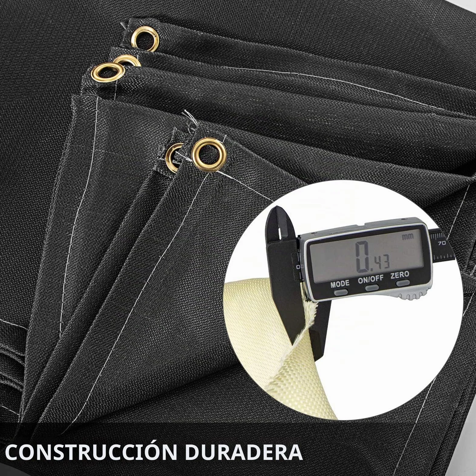 VEVOR Manta de Protección de Soldadura 6 x 10 FT Fibra de Vidrio Ignífuga Negra