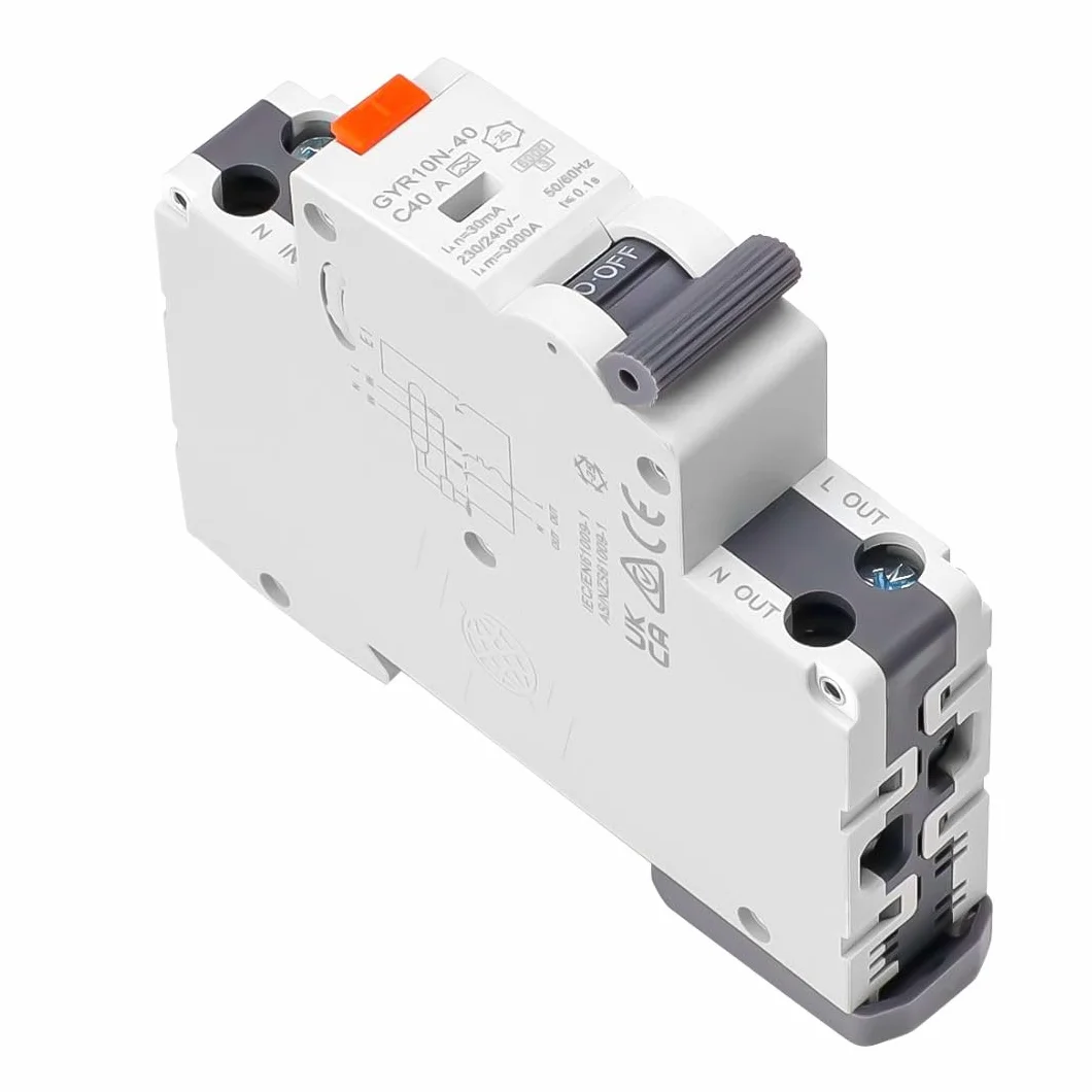 Interruptor diferencial superinmunizado Clase A, con protección sobrecorriente y fugas. RCBO espacio reducido. (40A, 2P, 30mA)