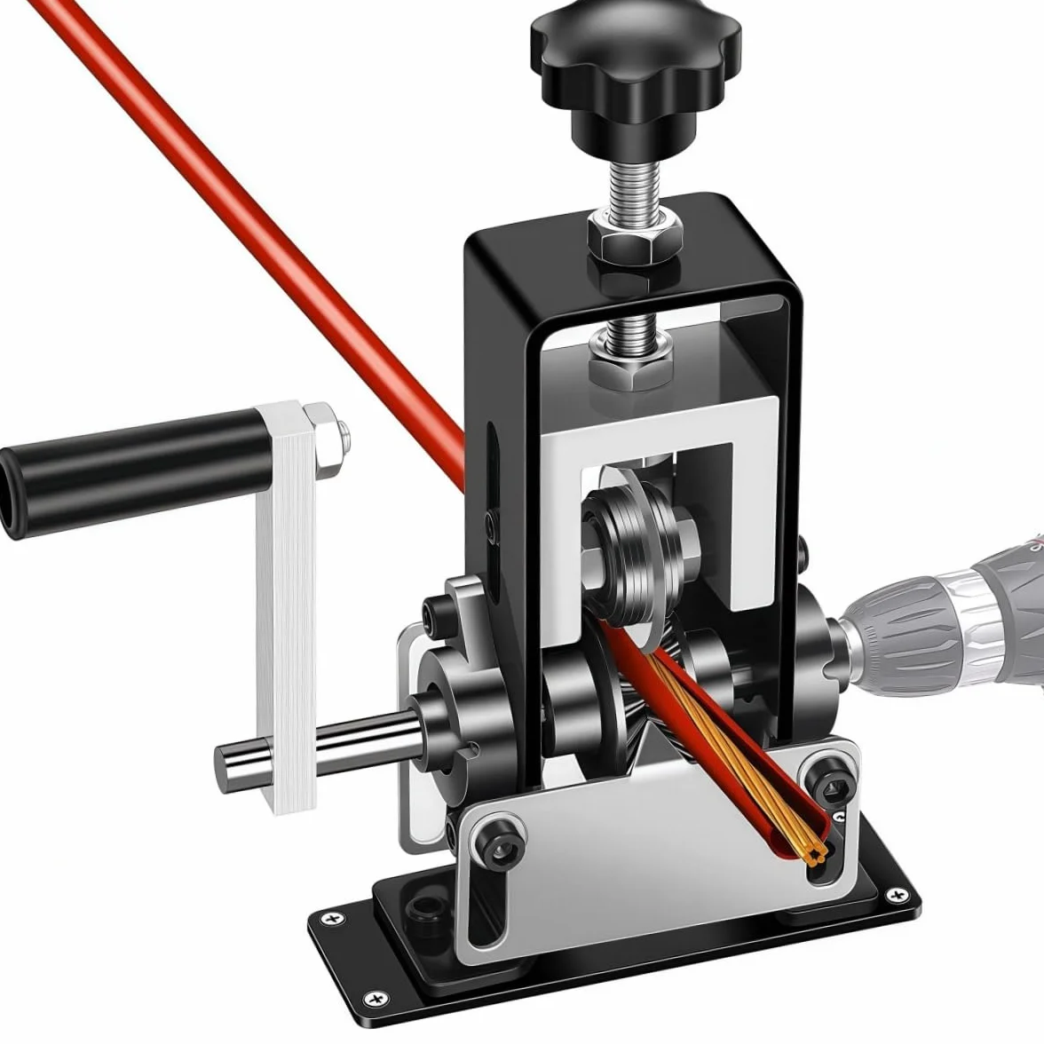 Maquina Pelacables Cobre Automático Manual, 1-25 mm Pela Cables de Electricidad, Cable de 1-25 mm de Diámetro con Manivela, Maquina de Pelar Profesional