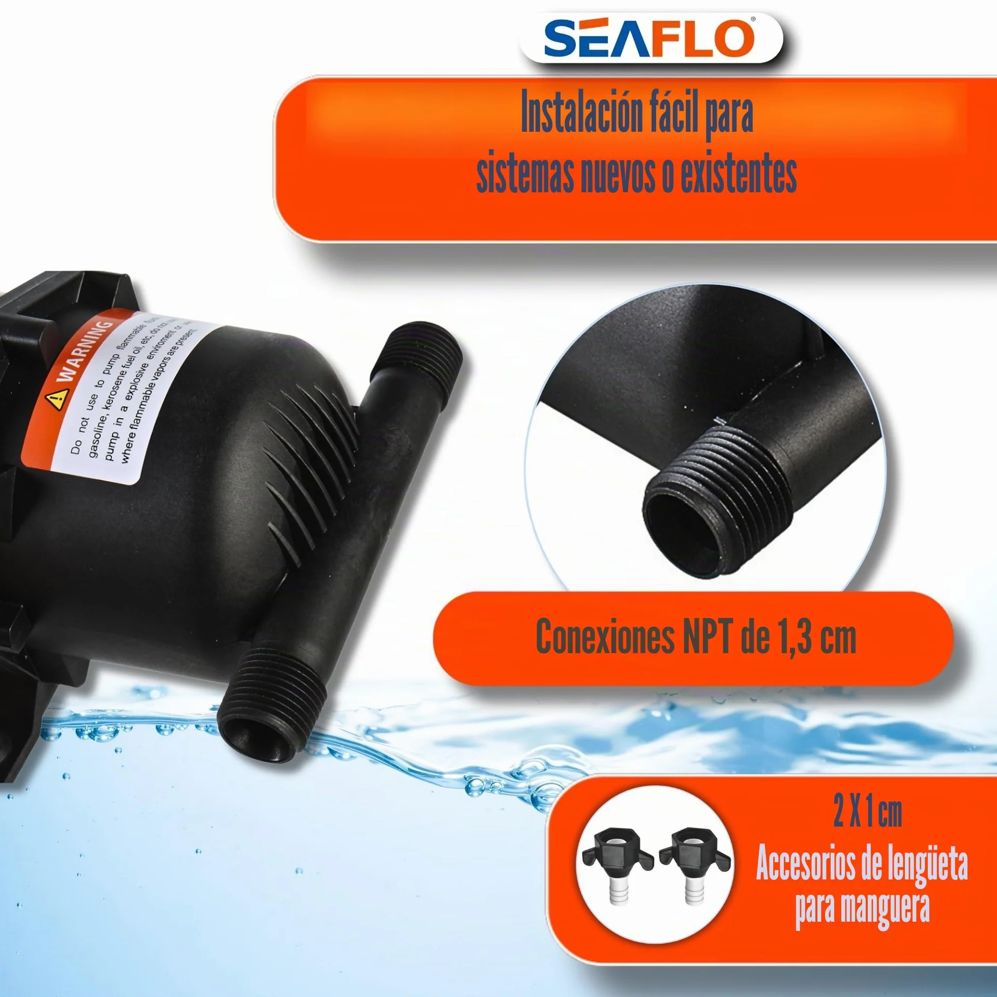 Seaflo - Tanque acumulador presurizado 0.75/1.0 litros