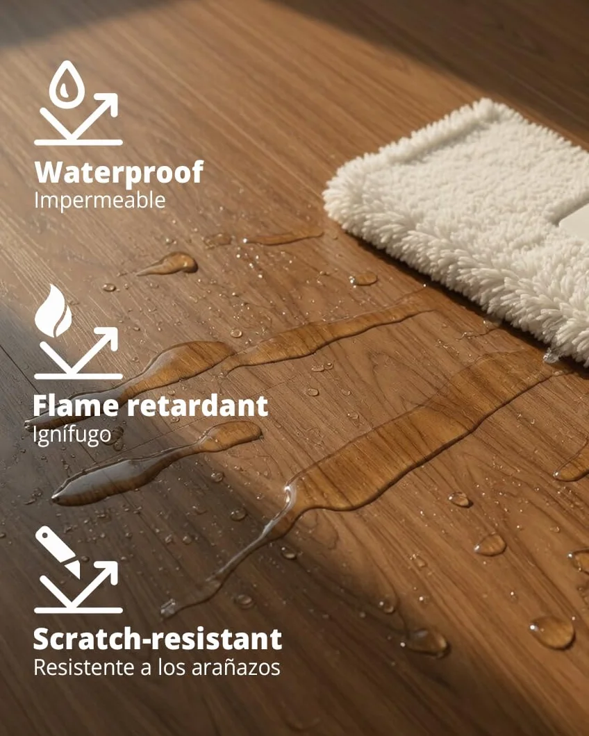 MURIS Suelo Vinílico Autoadhesivo, 16 Lamas de 15 x 91 cm (2,23 m²), Grosor de 2 mm, PVC Impermeable, Alta Adherencia y Resistente, Imitación Madera, MRS-DB002