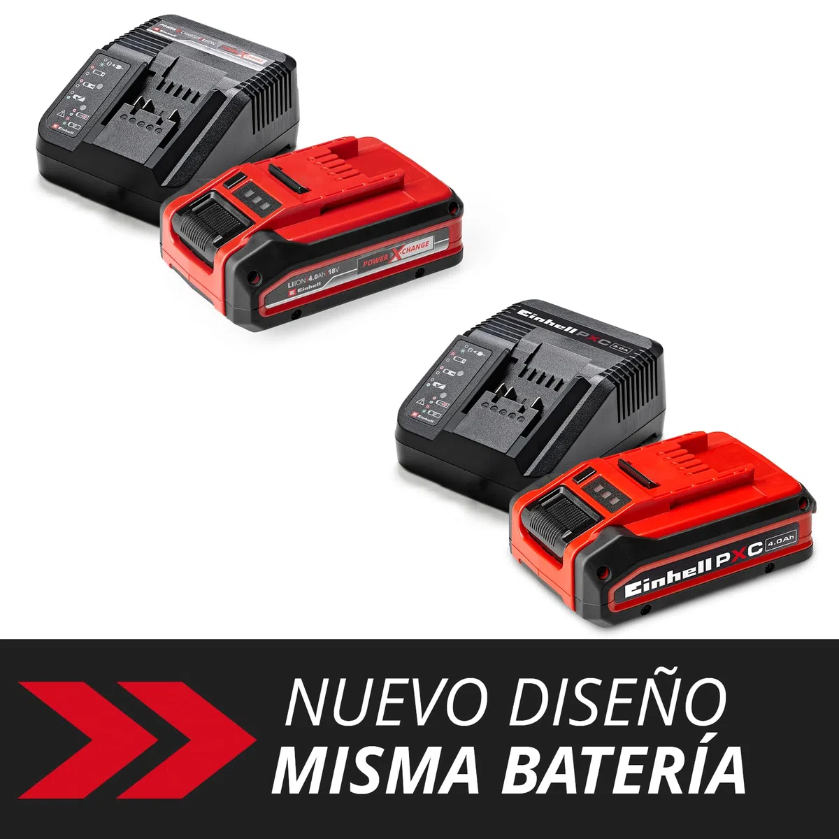 Original Einhell 4 Ah PLUS Power X-Change kit de principiantes (1 batería de 18 V 4 Ah PLUS, 1 cargador de 3 A, 75 min de tiempo de carga, apto para todos los equipos Power X-Change)