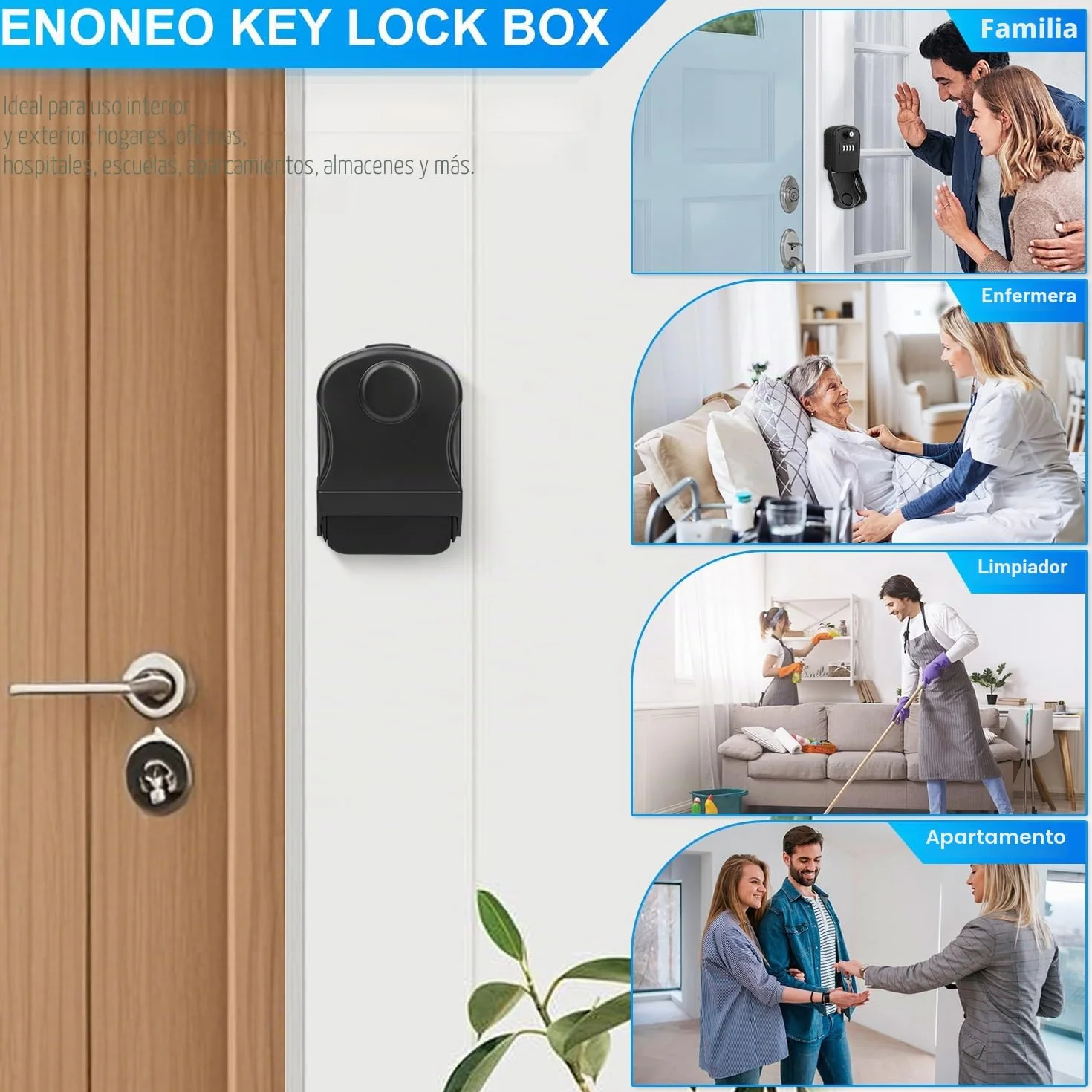Caja para Llaves con Codigo Grande Pared Caja Seguridad Llaves Exterior Impermeable Key Lock Box