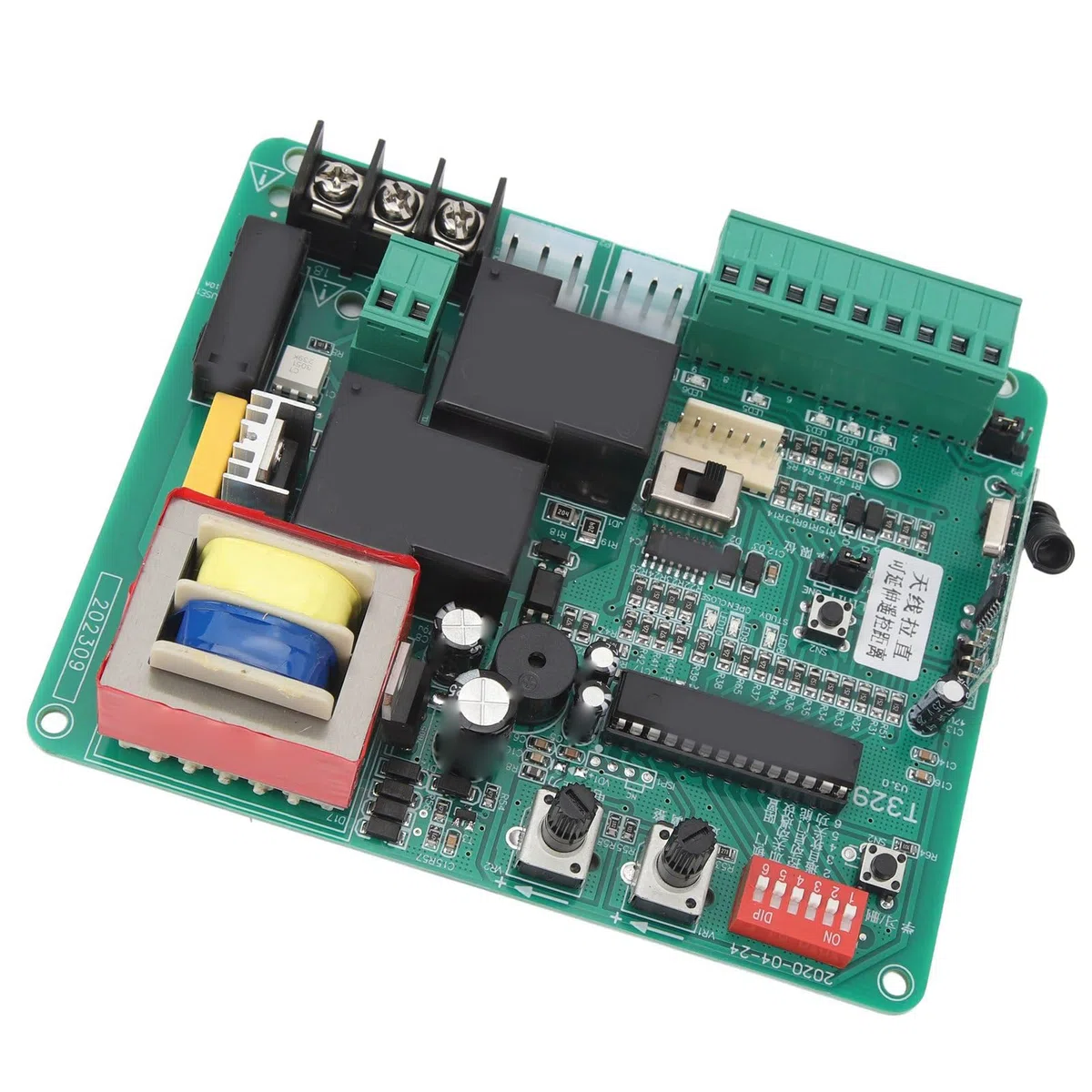 Fafeicy 130x108 Mm Placa de Control del Abridor de Compuerta Deslizante Universal, Placa de Circuito de Motor de Puerta Eléctrica con Ajuste de Resistencia del Motor (220V)
