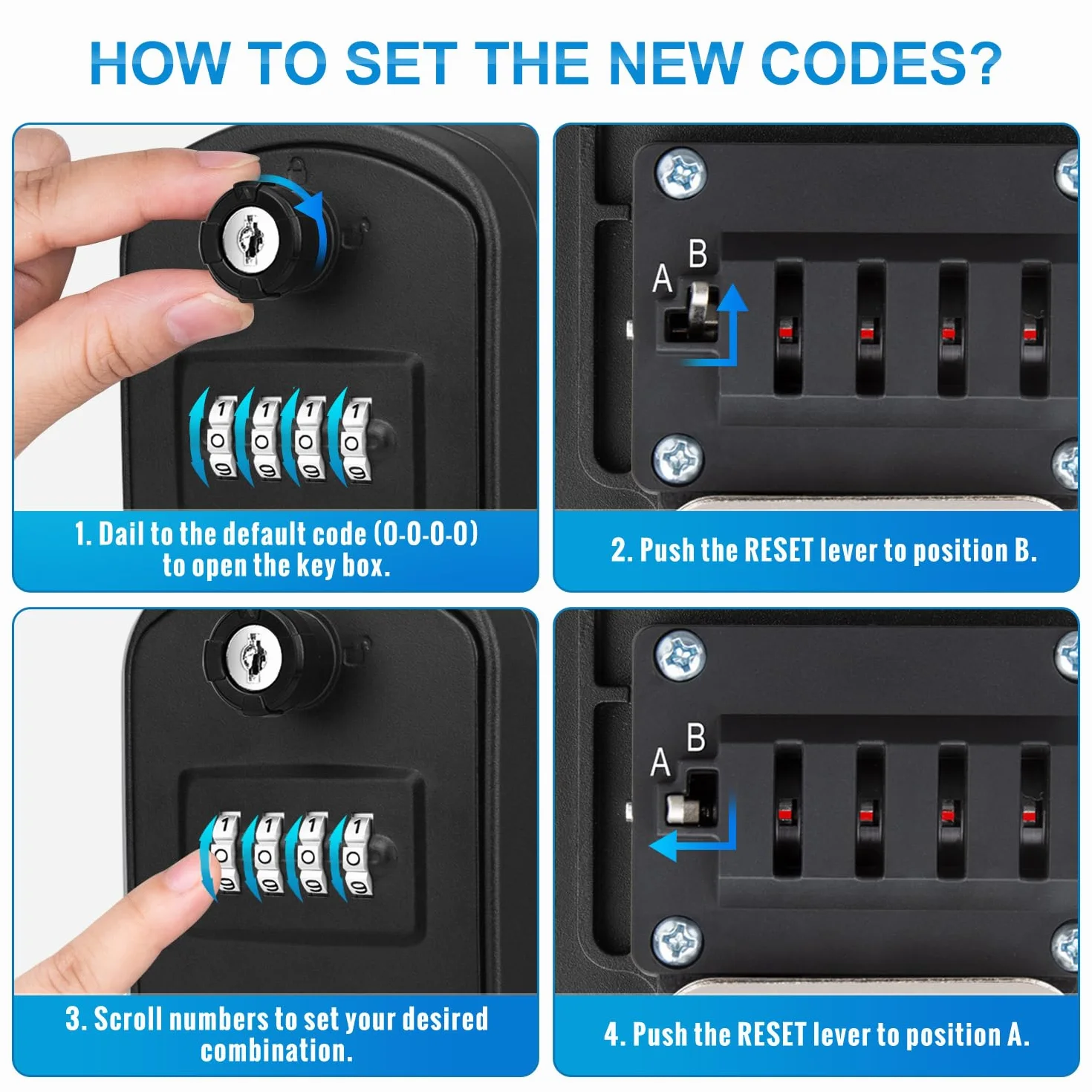 Caja para Llaves con Codigo Grande Pared Caja Seguridad Llaves Exterior Impermeable Key Lock Box