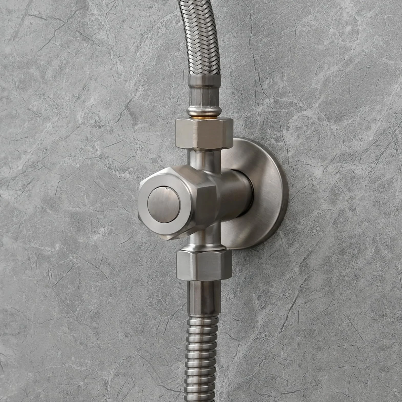 Tecmolog Ducha Bidet Acero Inoxidable, Grifo Portatil WC Kit con Soporte Adaptador Manguera 1.2m