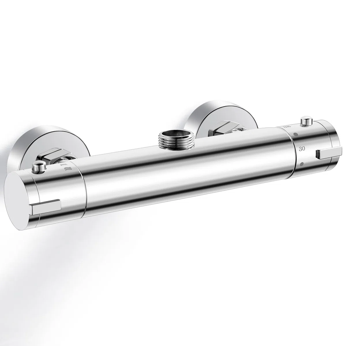 Mezclador termostático de ducha con salida superior G3/4, válvula mezcladora termostática de latón para ducha con barra antiquemaduras, mezclador de agua caliente y fría con control de temperatura