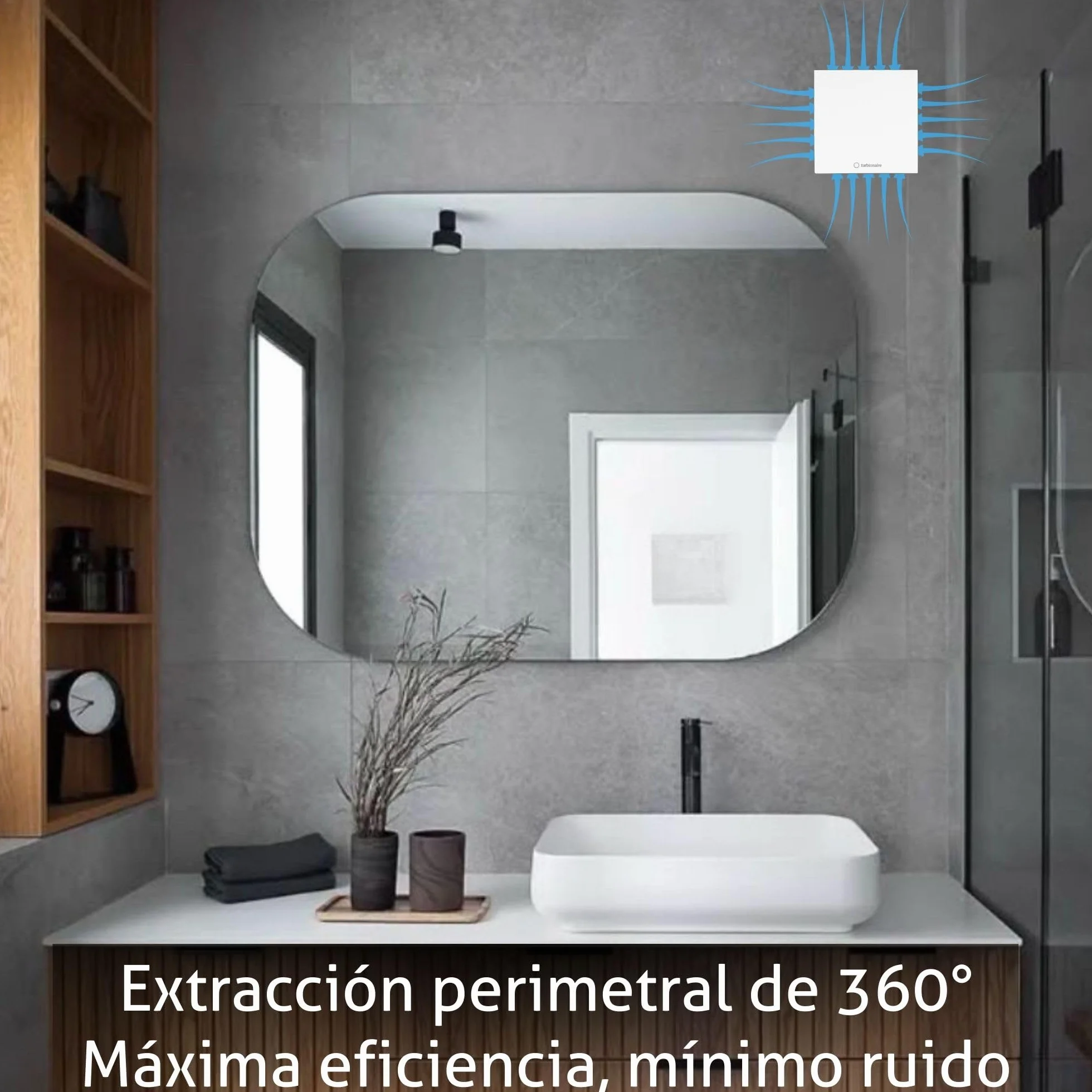Turbionaire Arte 100 SW Extractor de Baño 100 mm Blanco IPX4 Aspiración Perimetral
