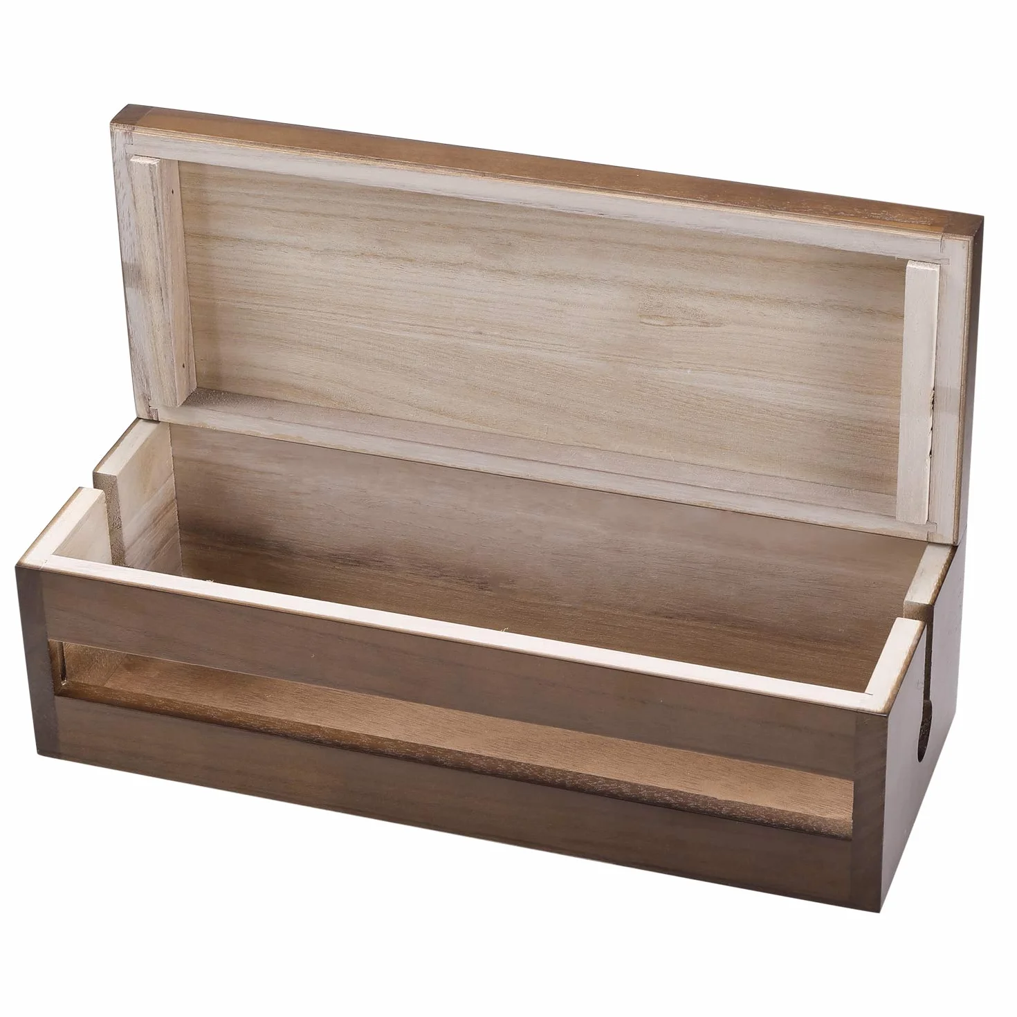 Changsuo Caja organizadora de Cables de Madera para Cable de extensión, Protector de sobretensión, Corrector de gestión de Cables, marrón