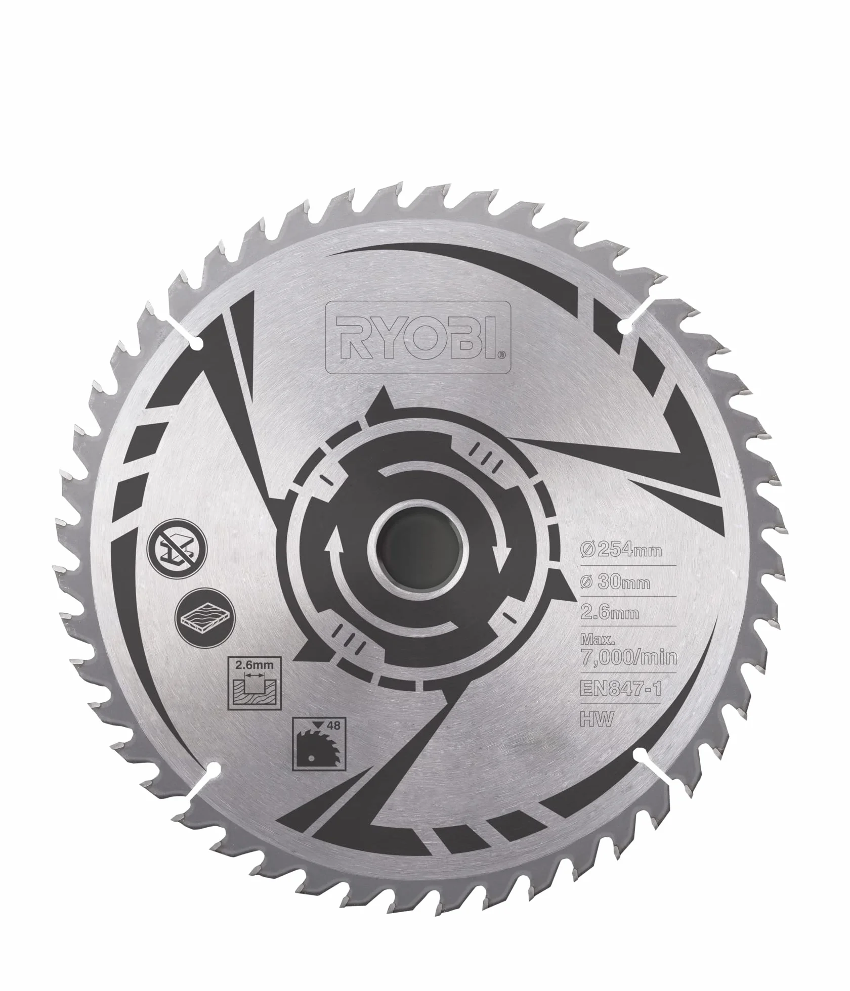 Ryobi SB254T48A1 - Hoja para sierra ingletadora (48 dientes, 254 mm)