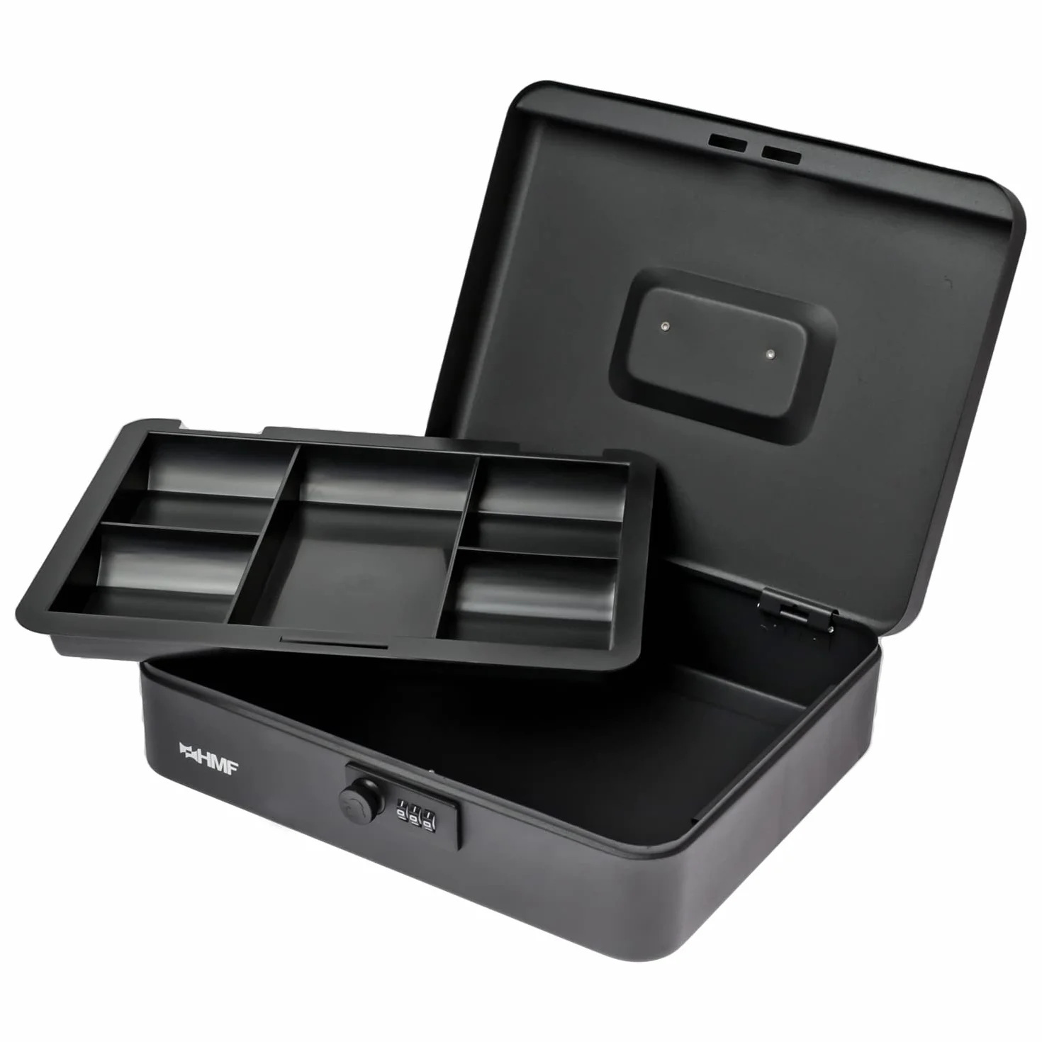HMF Caja de caudales 30x24x9 cm cerradura de combinación negro