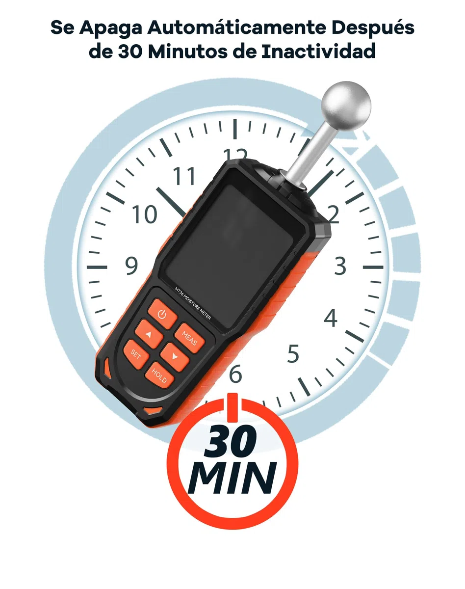Medidor de Humedad para Pared y Madera, Sin Pines Profesional Detector de Humedad No Destructivo con Sonda Esférica Escaneo Profundo 40 mm, Alarma Sonora para Hormigón, Casa y Autocaravanas