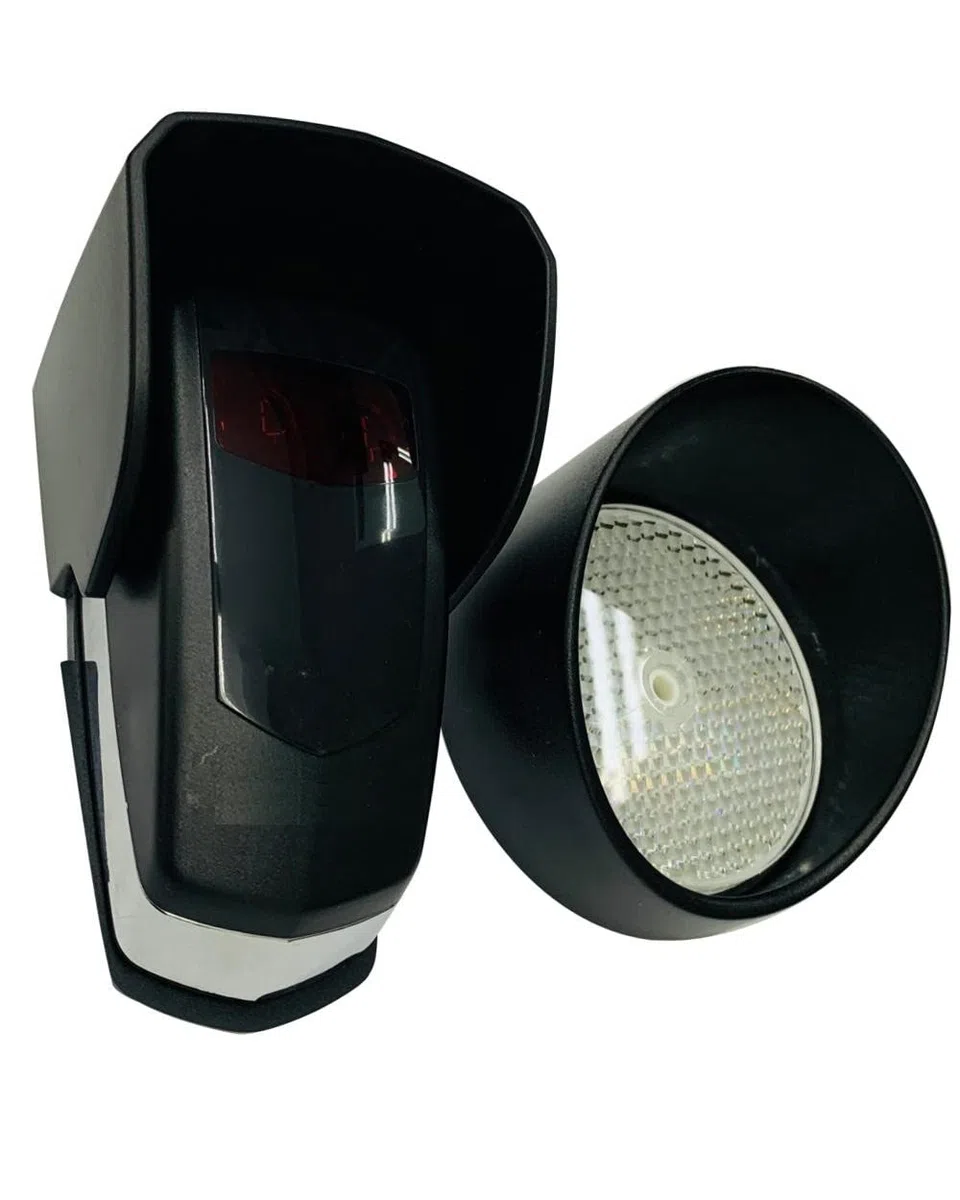 MFE FOTOCÉLULA DE REFLEXIÓN PROFESIONAL CON ESPEJO Y PROTECCIONES, 12 / 24V. UNIVERSAL PARA PUERTA DE GARAJE AUTOMÁTICAS.