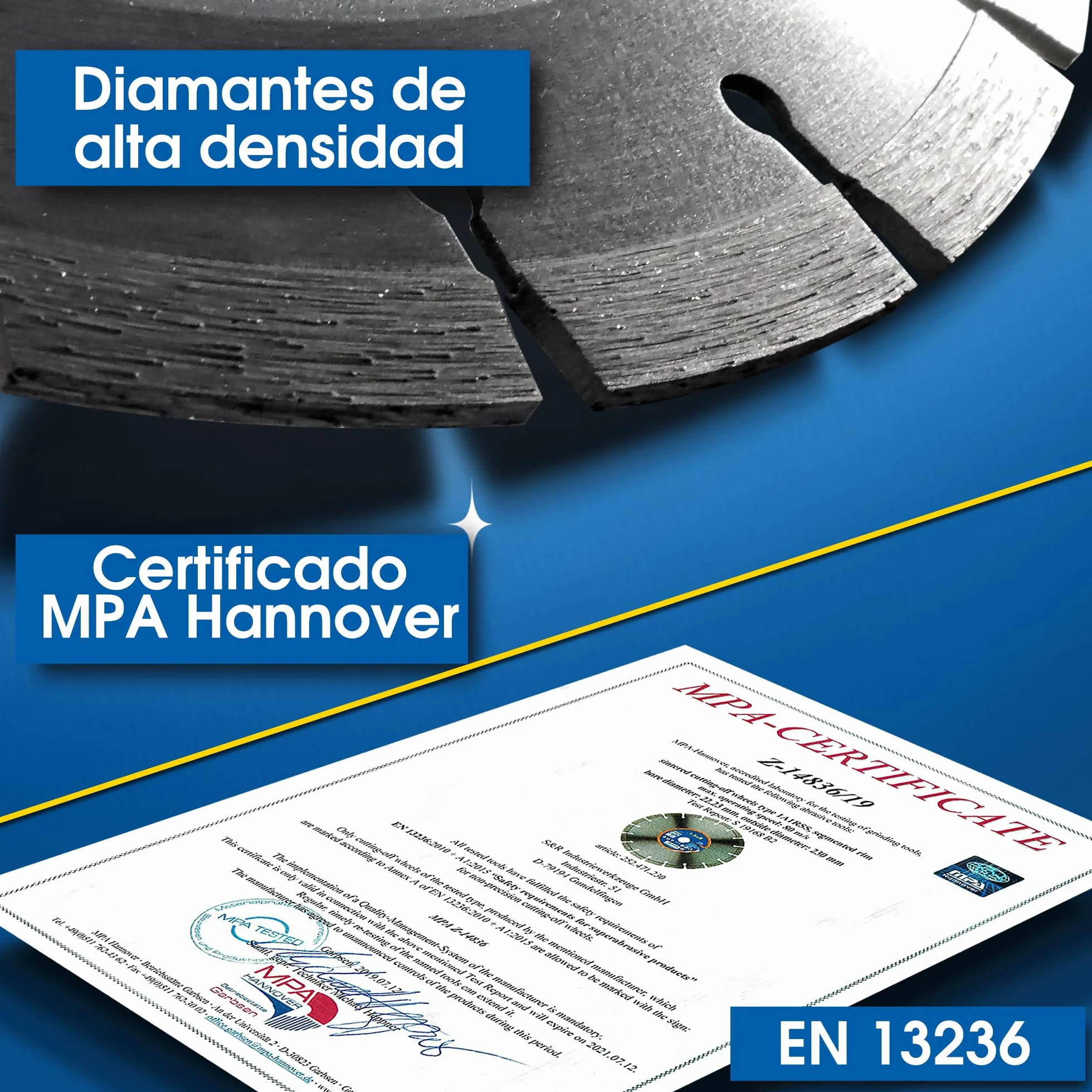 S&R Disco Diamante 230 Hormigón - Juego 2 Discos Tronzador Diamante Amoladora 230 mm Hormigón, Piedra, Ladrillos. Disco de diamante de Segmento 10mm