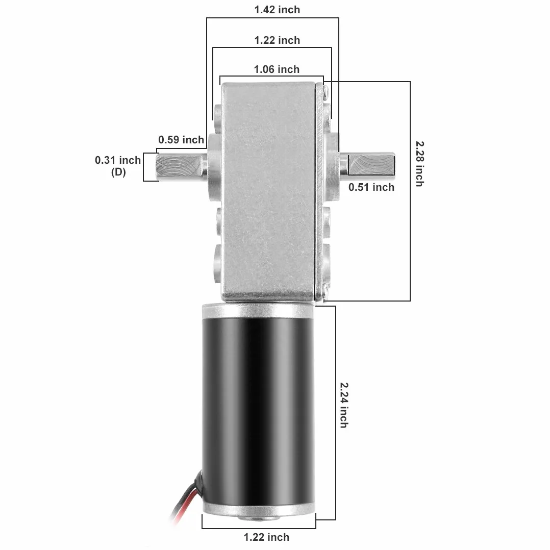 sourcing map Motor De Reducción De Velocidad De Alto Par De Eje De Doble Motor De Engranaje Helicoidal DC 24V 5RPM