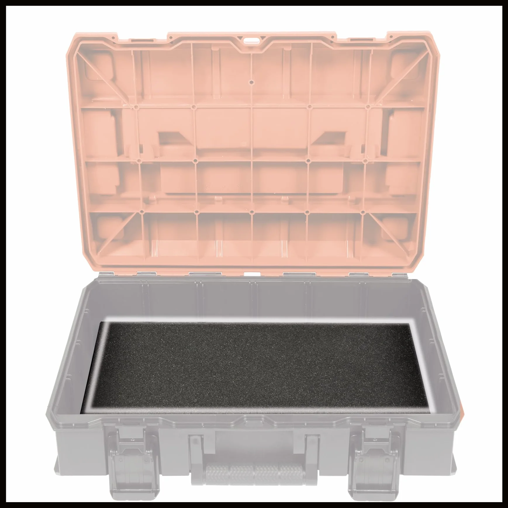 Einhell Maletín E-Case (System Box) espuma (sistema de enclavamiento, 2 insertos de espuma, diseño protegido contra salpicaduras de agua, resistencia al calor y al impacto, 2 agarres plegables)