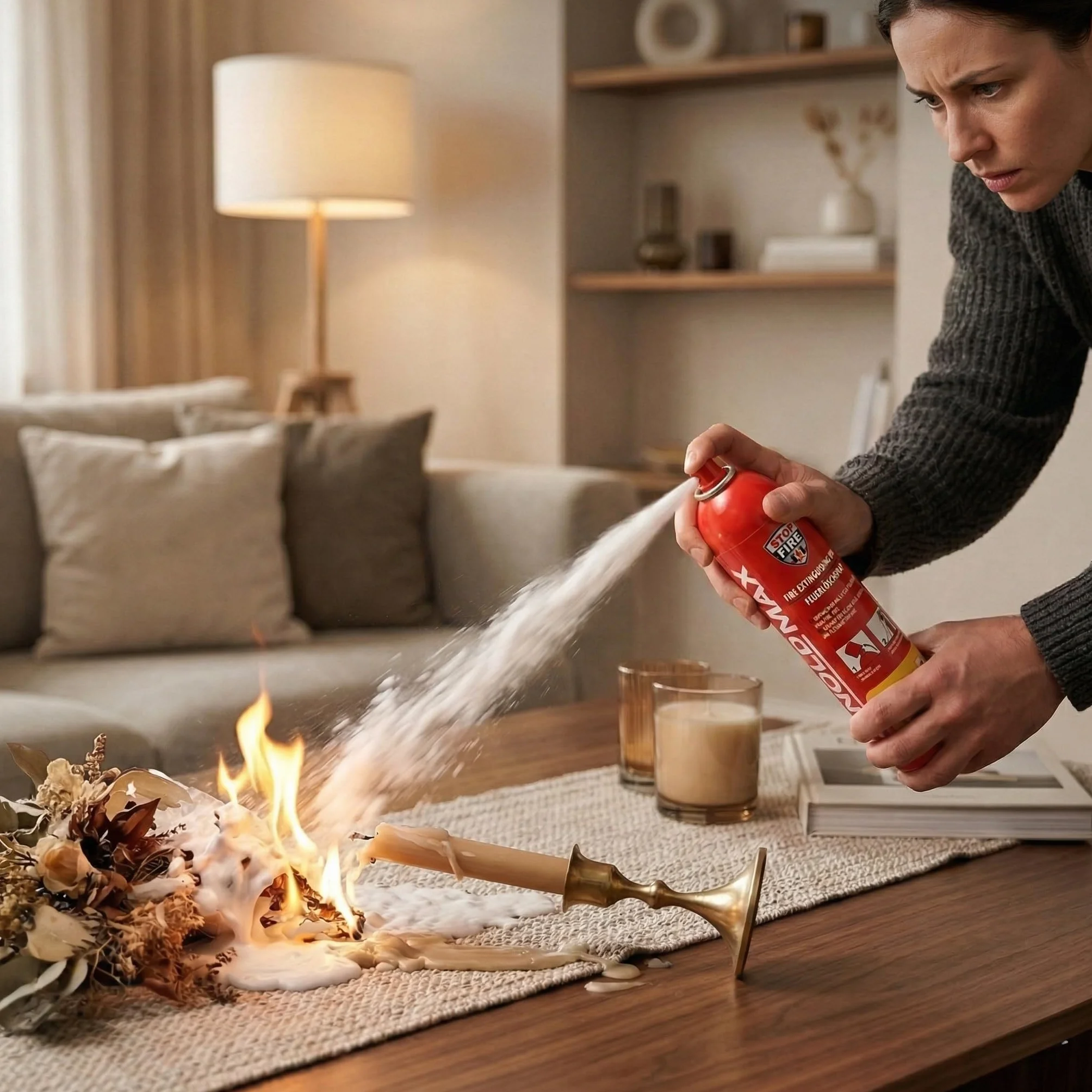 Mini Extintor Casa 500g sin Flúor Clases A F E hasta 1000V