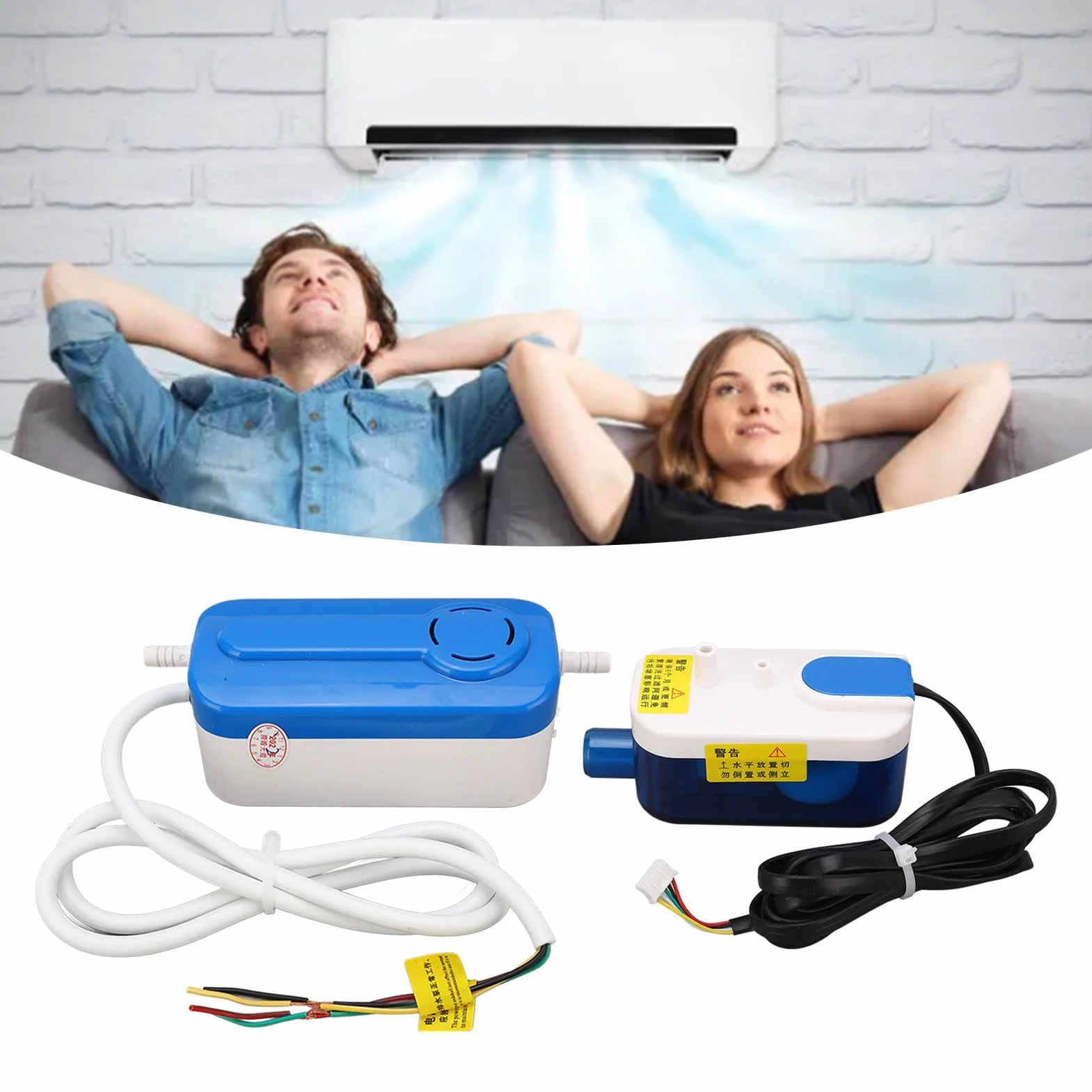 Bomba de Condensado Mini Split HAVC, QS24B AC110-240V 50/60Hz Aire Acondicionado Automático Eliminación de Drenaje de Condensación Bomba Silenciosa para Deshumidificador de Horno