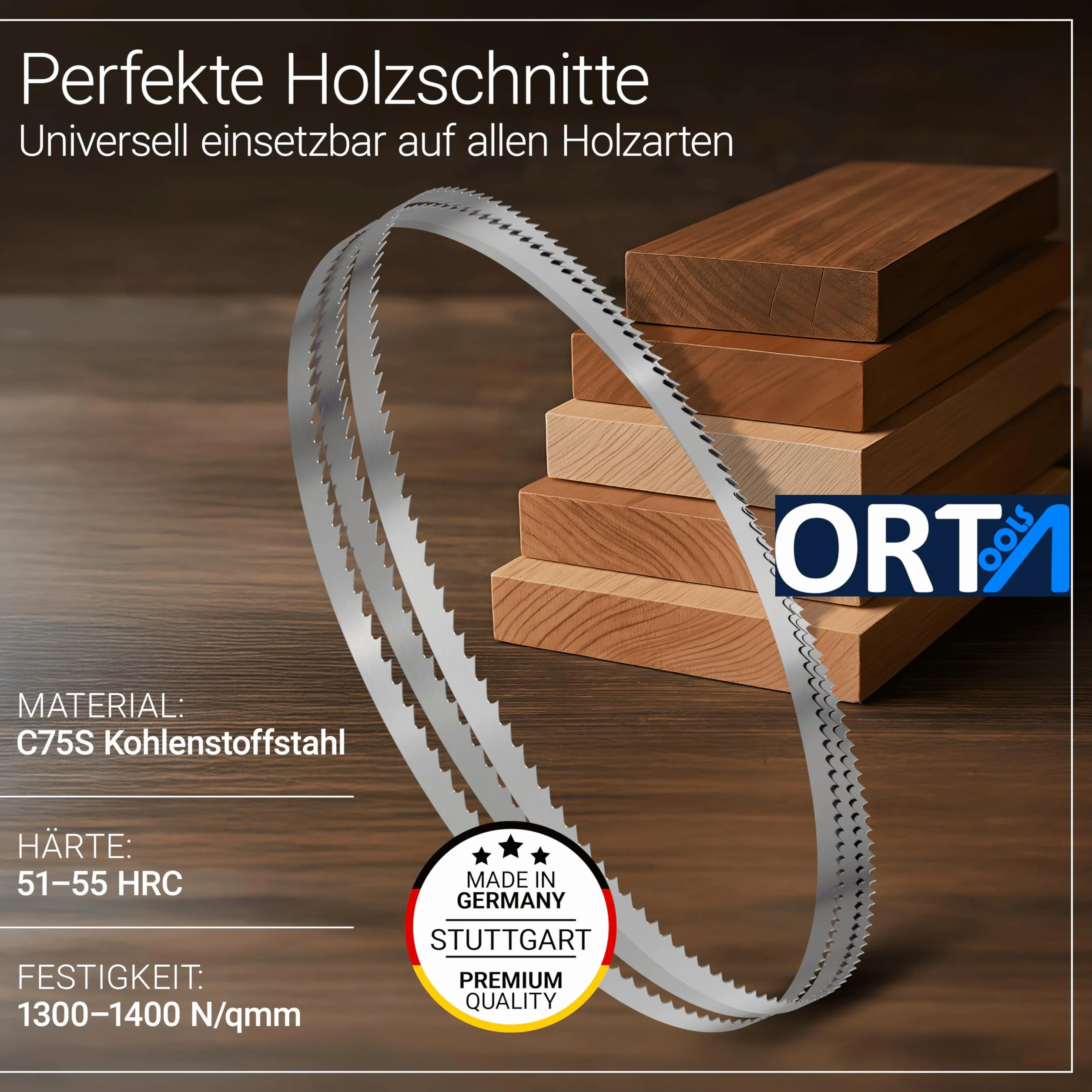 Einhell TC-SB 200 - Hoja de sierra de cinta para madera (3 unidades, 1400 x 6 x 0,45 x 4 mm)