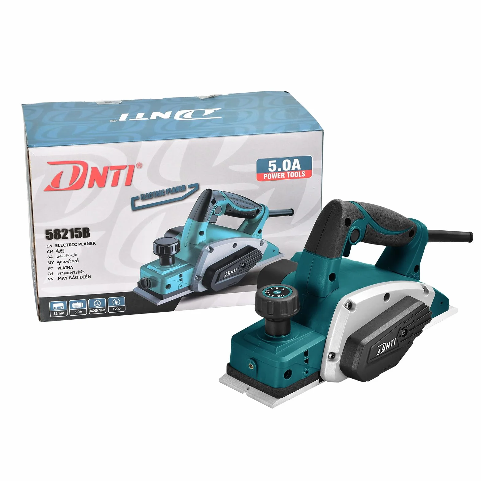 DNTI Cepillo eléctrico con cable Cepillo eléctrico 620 W Cepillo manual con 82 mm y 2 mm de ancho de cepillado, 230 V Ideal para bricolaje y carpintería 58215B