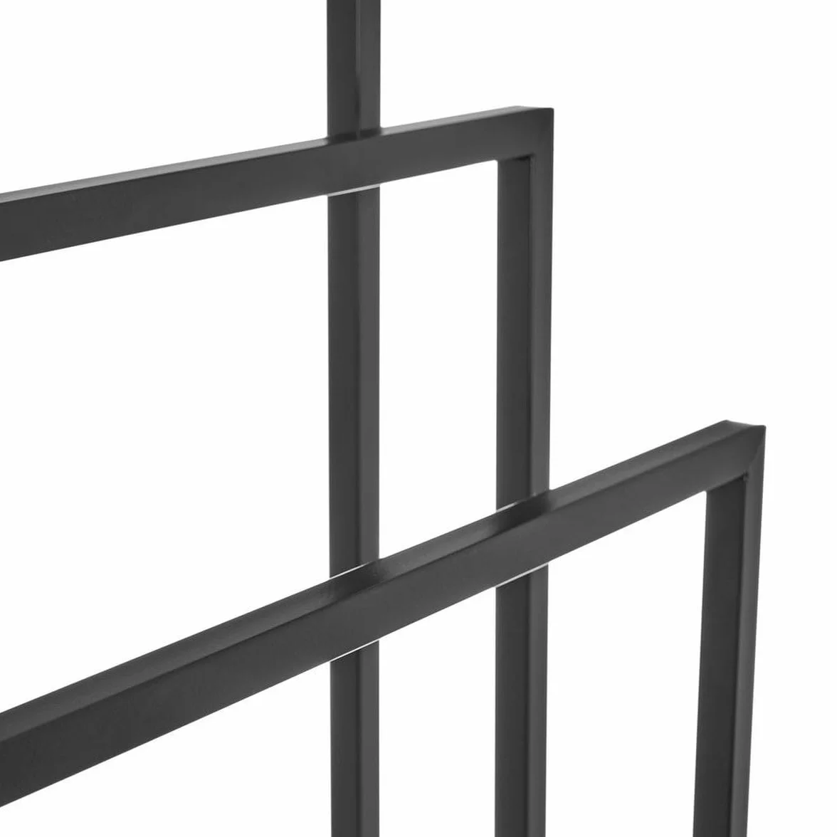 Toallero de pie múltiple Negro Metal 45x21x84 cm 3 Brazos para Toallas