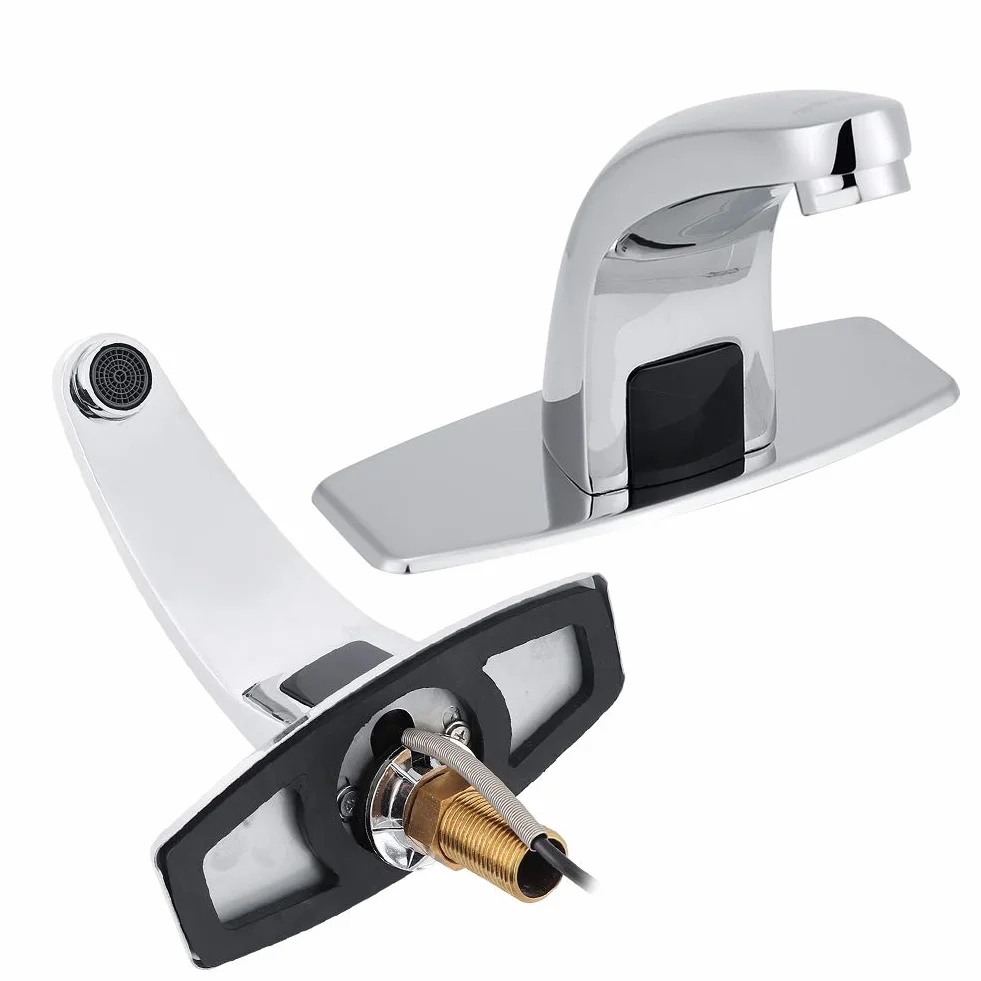 Fydun Grifo Sensor de infrarrojos automático Grifo Cocina Baño Lavabo Grifo de agua con caja de control