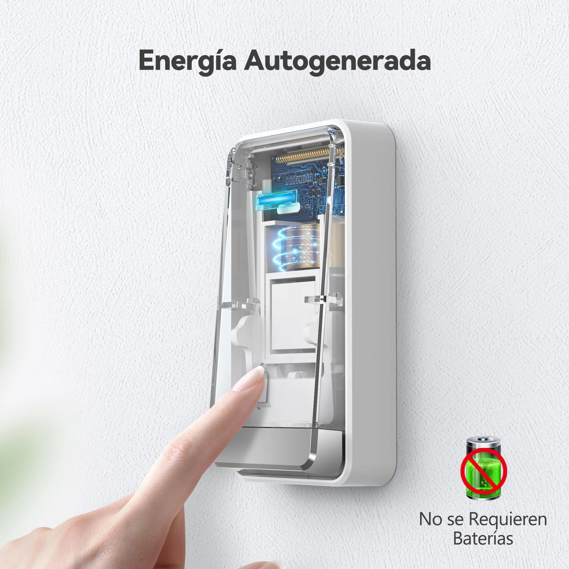 TECKNET Timbre Inalámbrico, 400M Timbre Inalámbrico Autoalimentado, IP65 Timbre Electrónico Impermeable, Kit de Timbre con Tomas USB Externas y Luz LED, 60 Melodías, 5 Niveles de Volumen