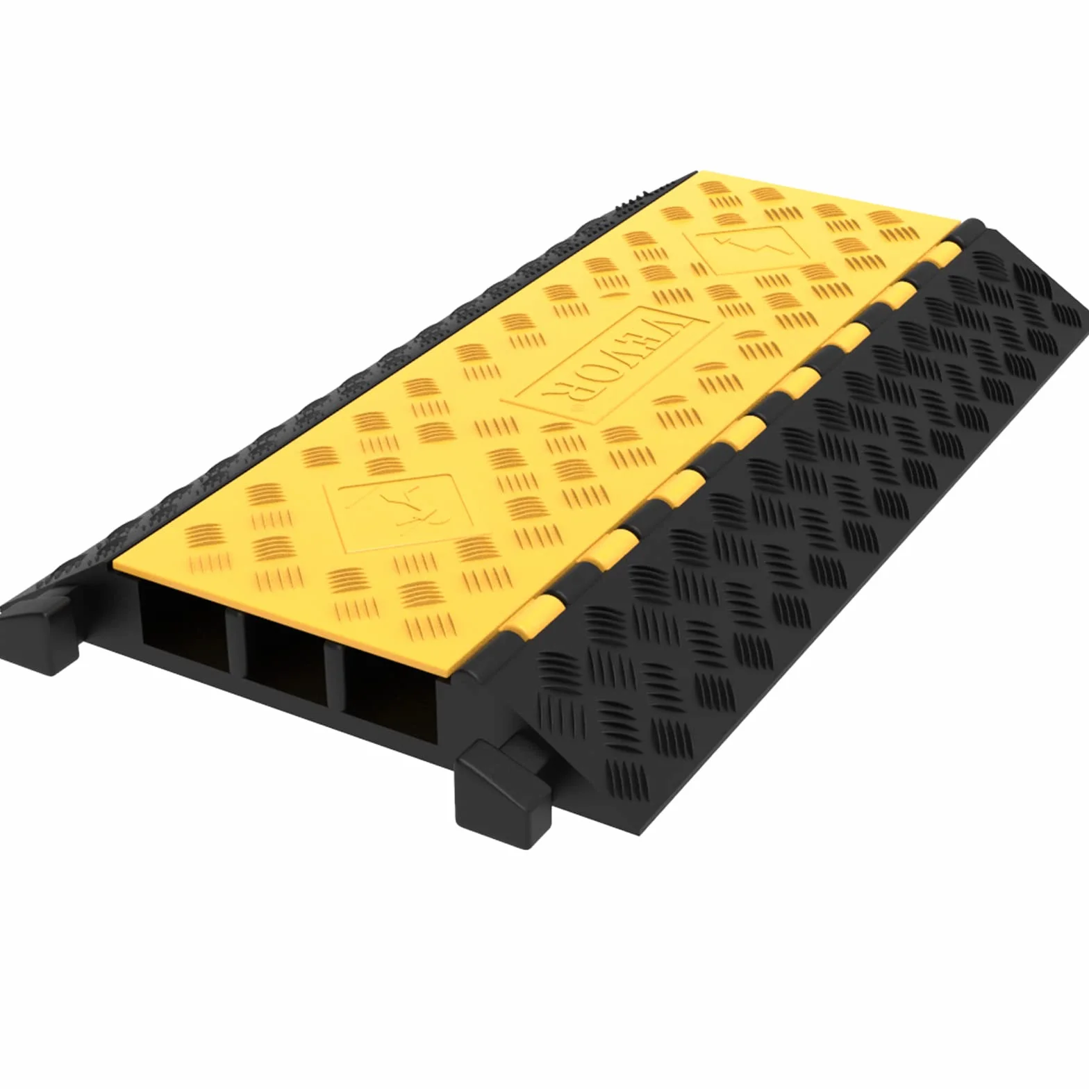 Happybuy 20T Pasacables de Suelo Pasacables de Suelo para Cable de 3 Canales 900 * 580 * 75MM Protector de Cable Cubierta Protectora Cable Cover (20T)