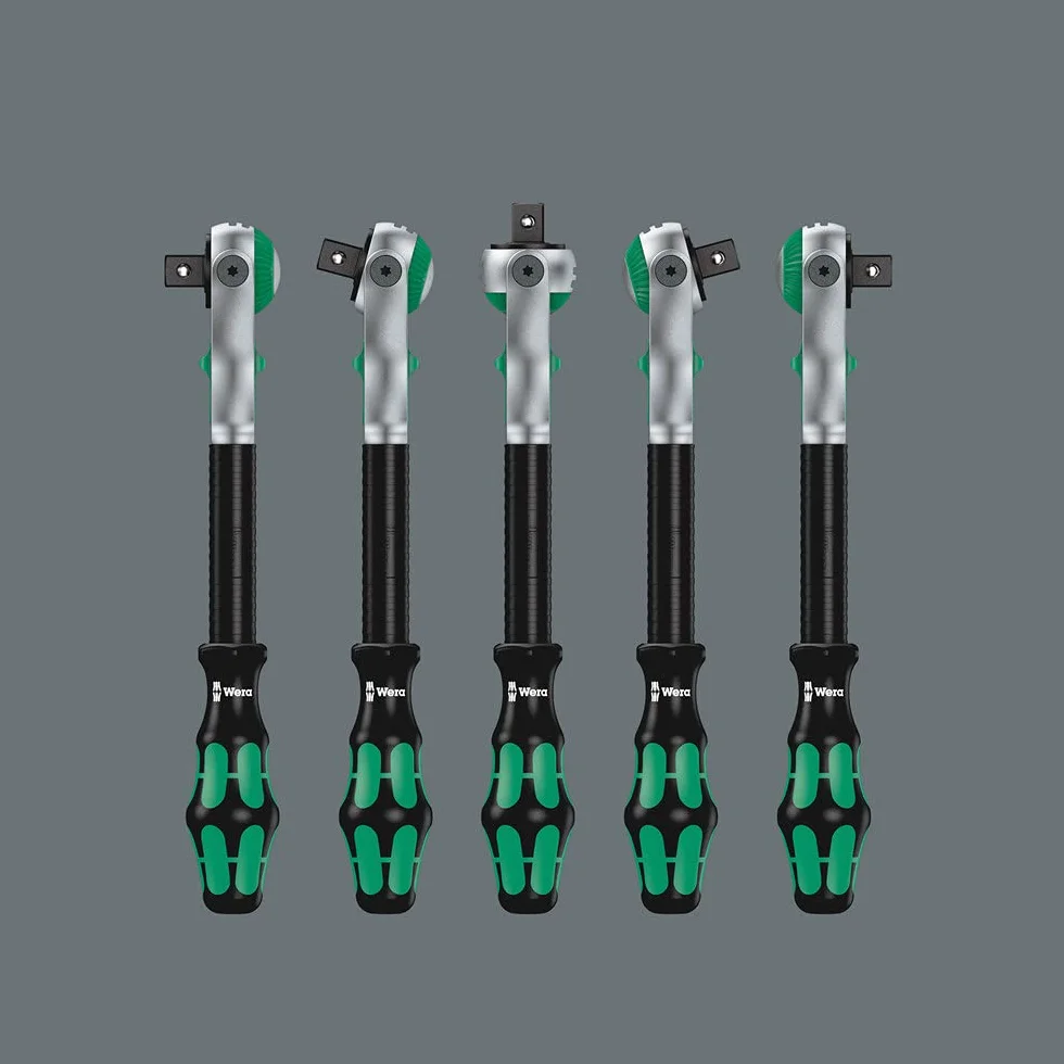 Wera, Carraca Zyklop Speed, 1/4 pulgada x 152 mm, Color Verde y Negro; Tamaño 10.2 cm