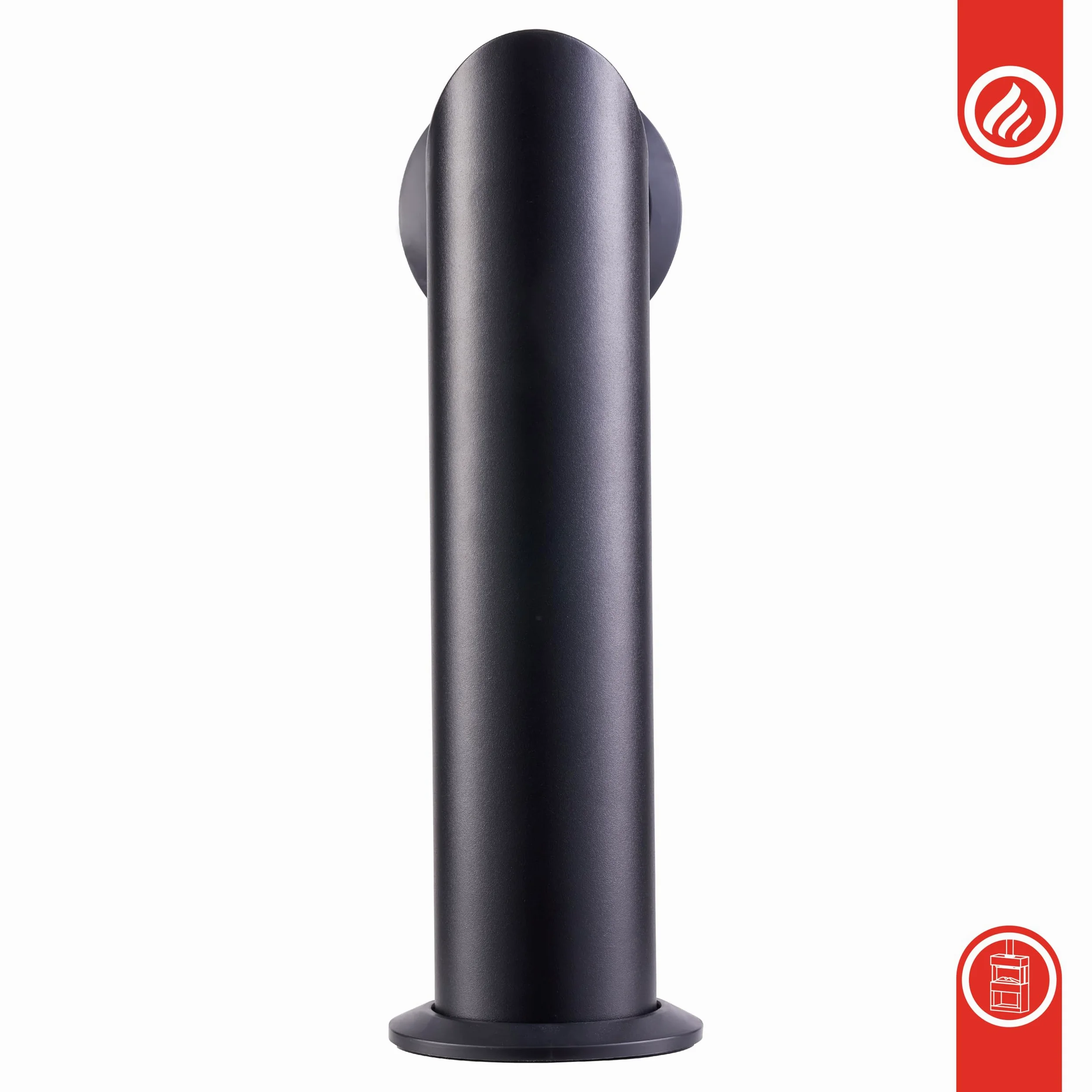 KAMINIO Tubo de Chimenea MAX para chimeneas eléctricas - Reproducción de una Chimenea con Roseta - Incluye Material de Montaje (Negro)