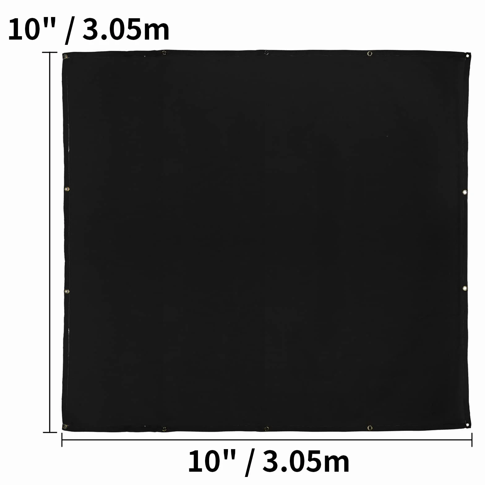 Mophorn Manta de Protección de Soldadura 10 x 10 FT Fibra de Vidrio 3.05 x 3.05m Ignífuga Negra