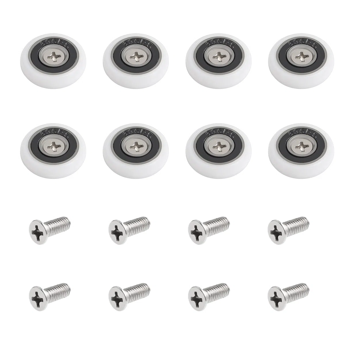 8 ruedas de repuesto para puertas de ducha, ruedas de puerta de baño de cristal adecuadas para puertas correderas de cristal de baño, ruedas de riel deslizante, capacidad de carga ultra silenciosa