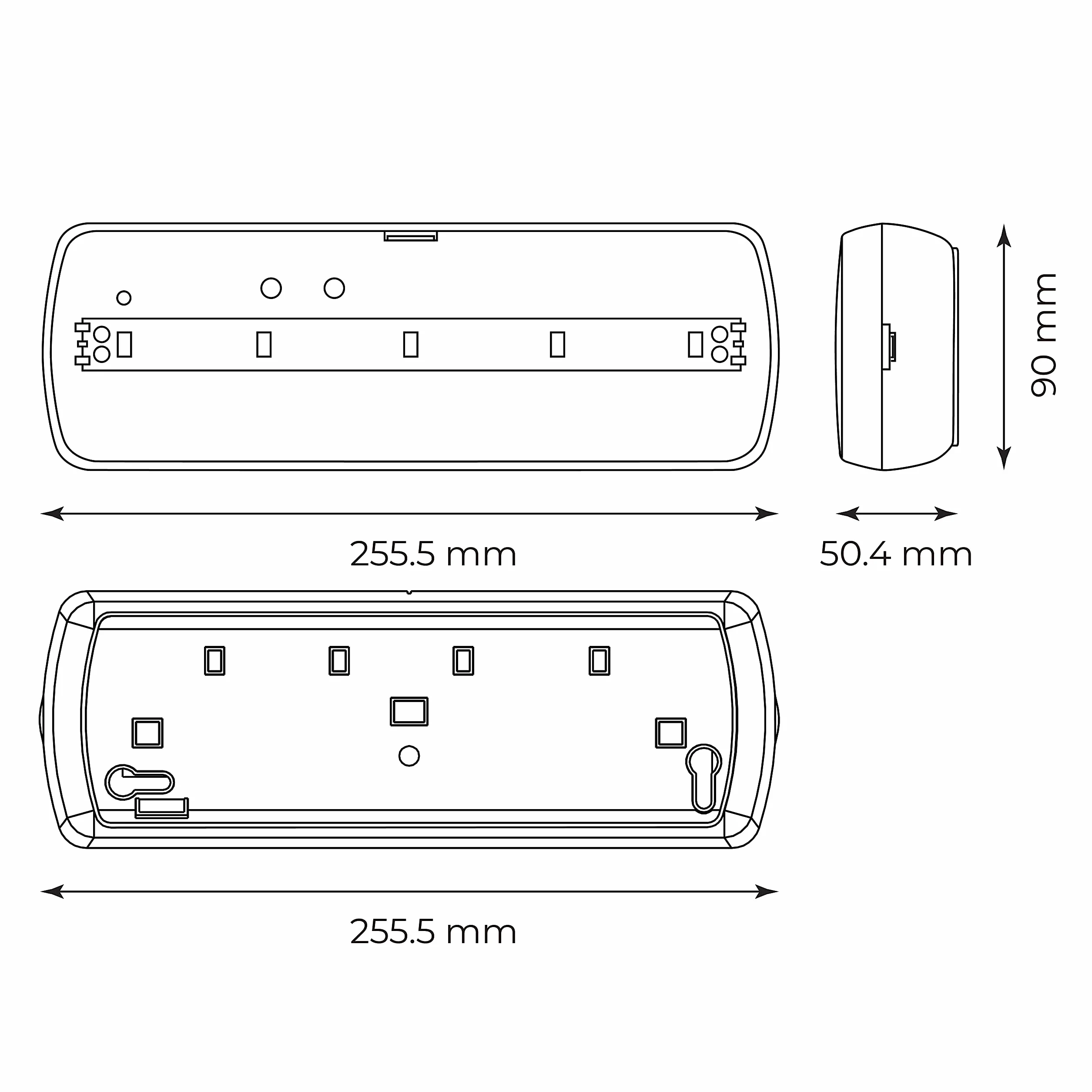 Popp® Luz de Emergencia LED de 300 Lumenes. Permanente - No permanente. 2 Horas de Autonomía Blanco Frío 6000K. Instalación en Superficie. Resistente al fuego. (Superficie-300Lúmen, 1 UNIDAD)