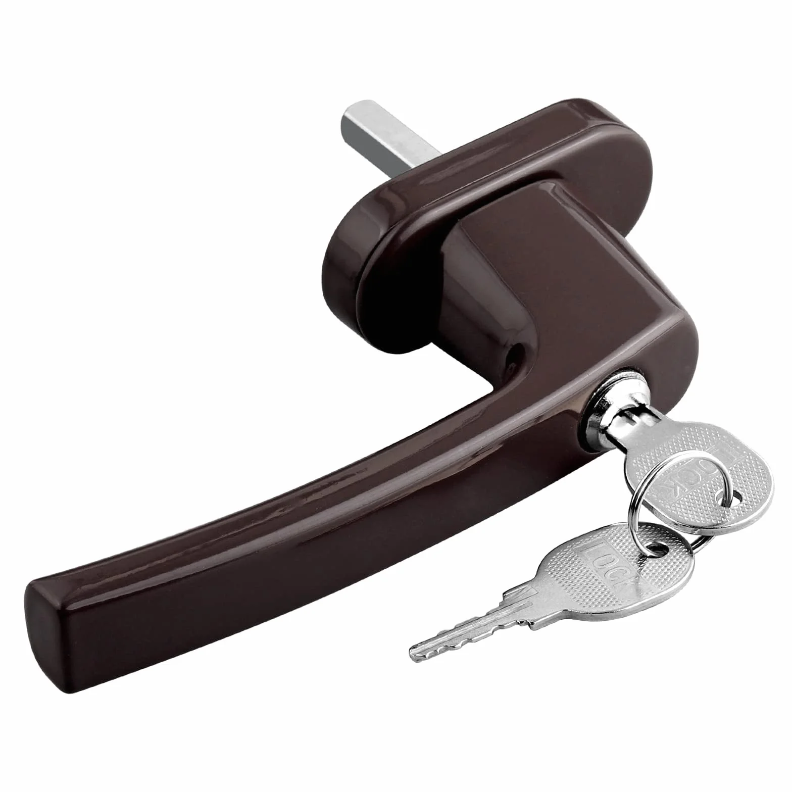 AUTOUTLET Manijas de Aluminio para Ventanas con Llaves Iguales, Cerradura de Seguridad para Niños (Marrón)