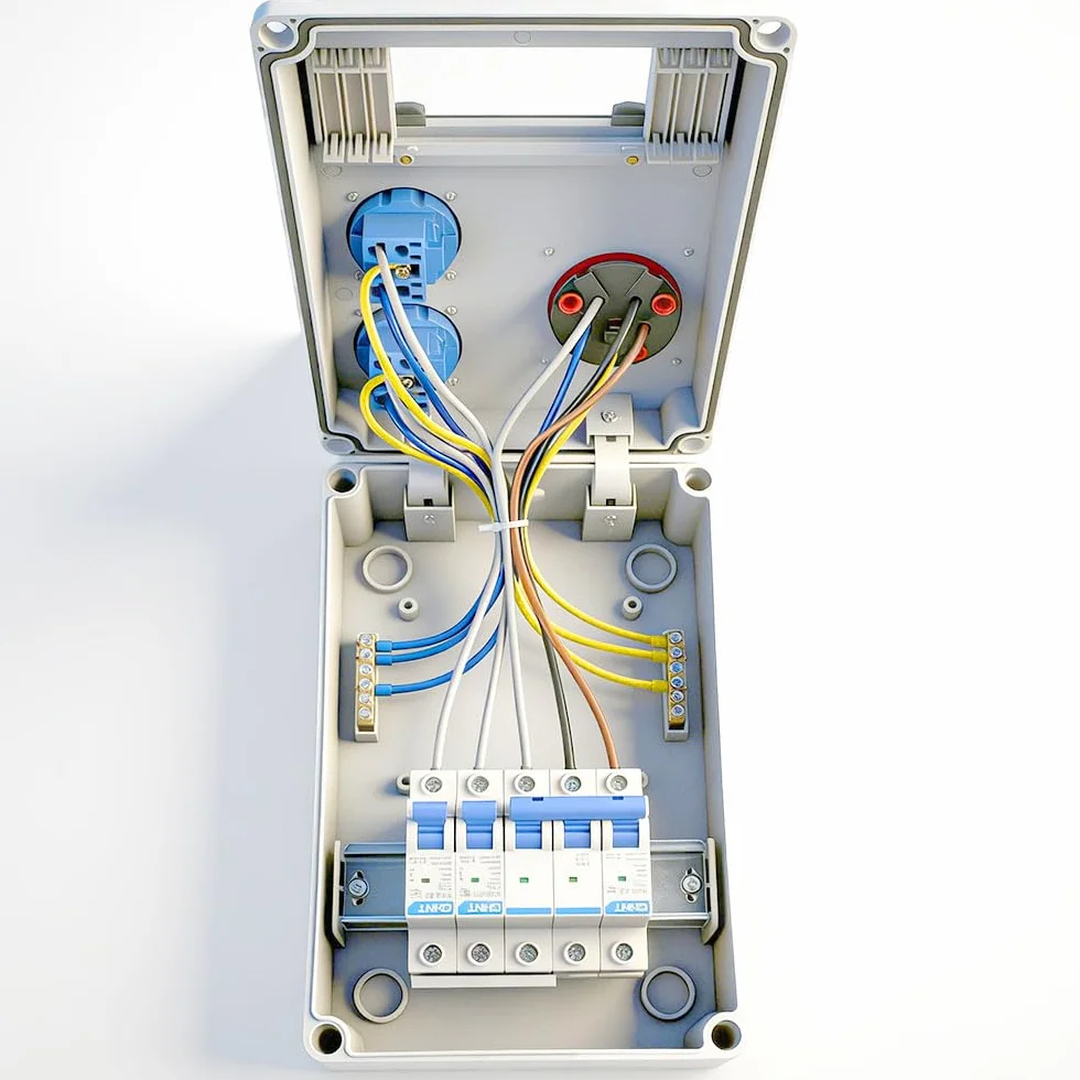 Distribuidor de Corriente 16A, Distribuidor de Corriente para Obras con Interruptor Ls, Tomas 2x230V y 1xCEE 16A con Cable, Tablero Eléctrico para Exteriores, IP44