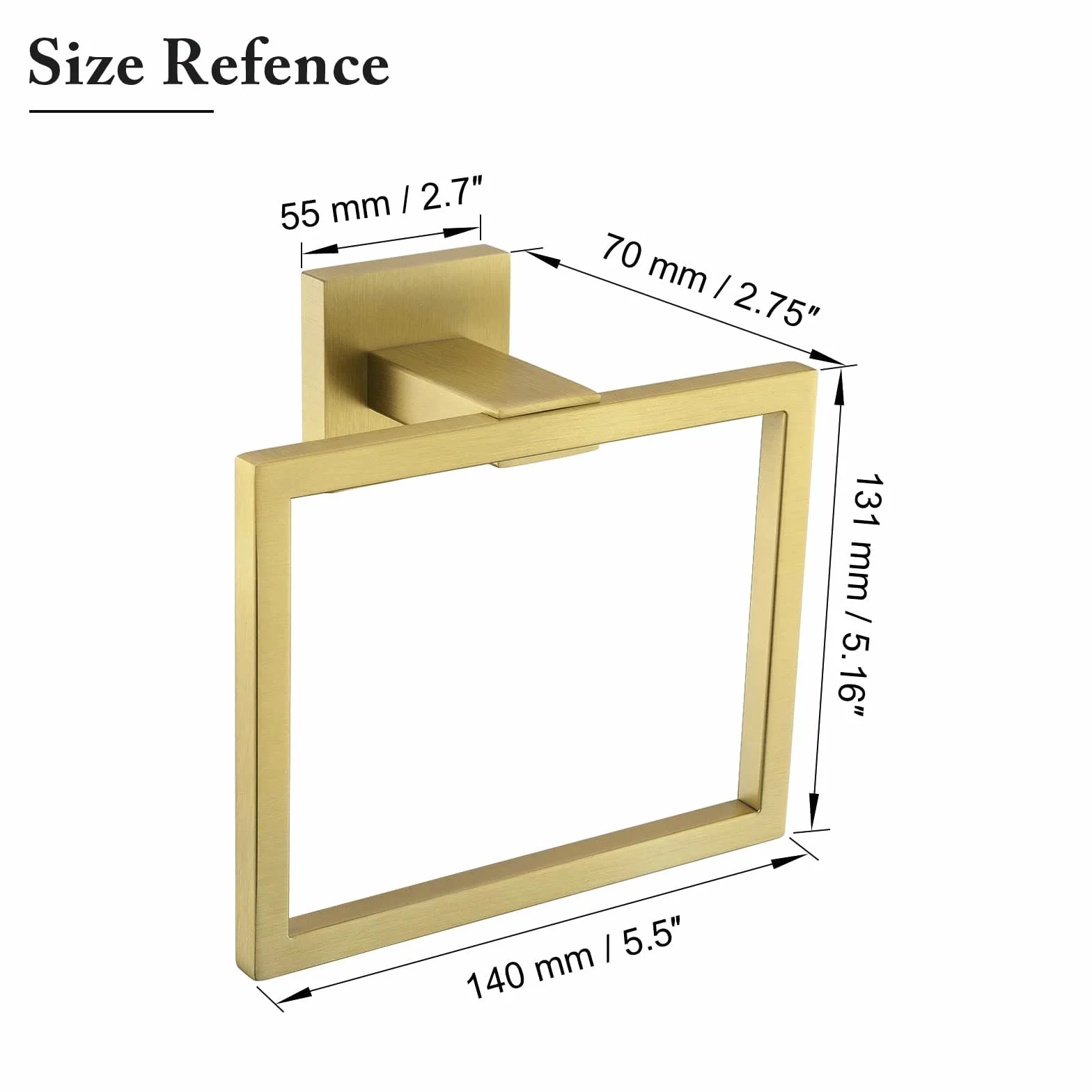 TURS Soporte de papel higiénico para montaje en pared, acabado de latón cepillado para baño y cocina, impermeable y resistente al óxido