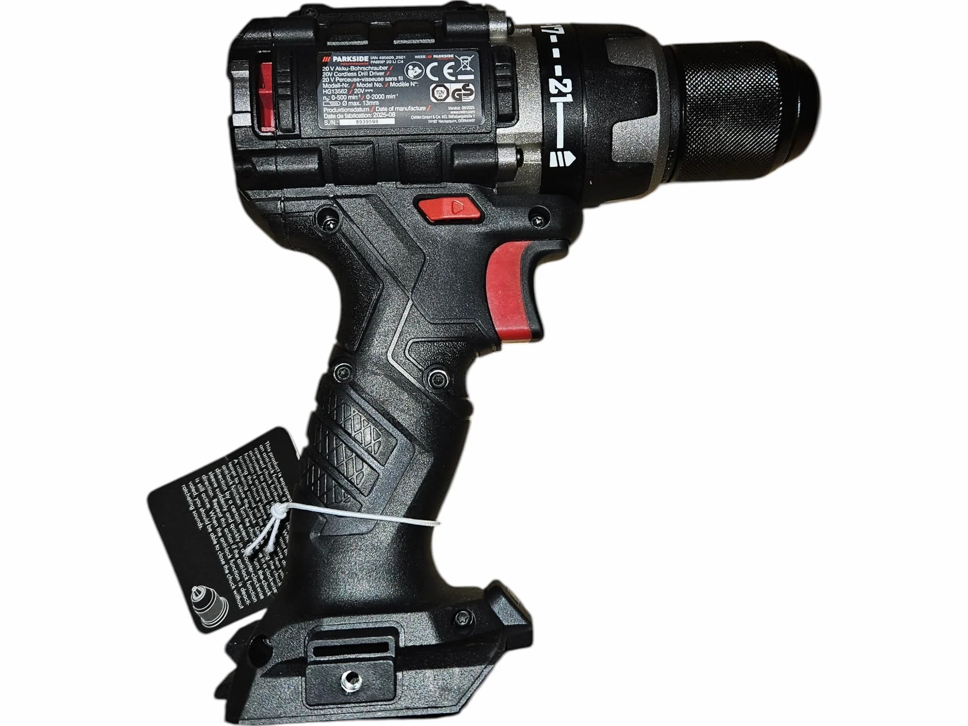 Destornillador inalámbrico PARKSIDE PERFORMANCE PABSP 20 Li X20V, sin escobillas, LED, 60 Nm (en maletín de transporte, sin batería ni cargador)