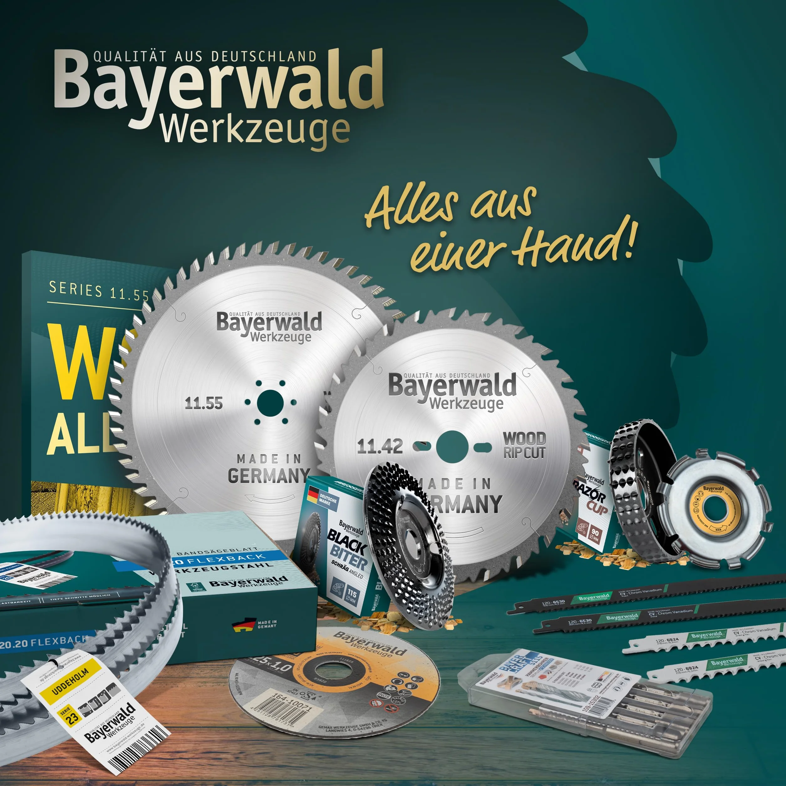Bayerwald - Hoja de sierra para herramientas (1712 x 13 x 0,36 x 6, madera, metales no ferrosos, plástico, láminas finas/cinta de sierra apta para Metabo. Elektra Beckum, etc.