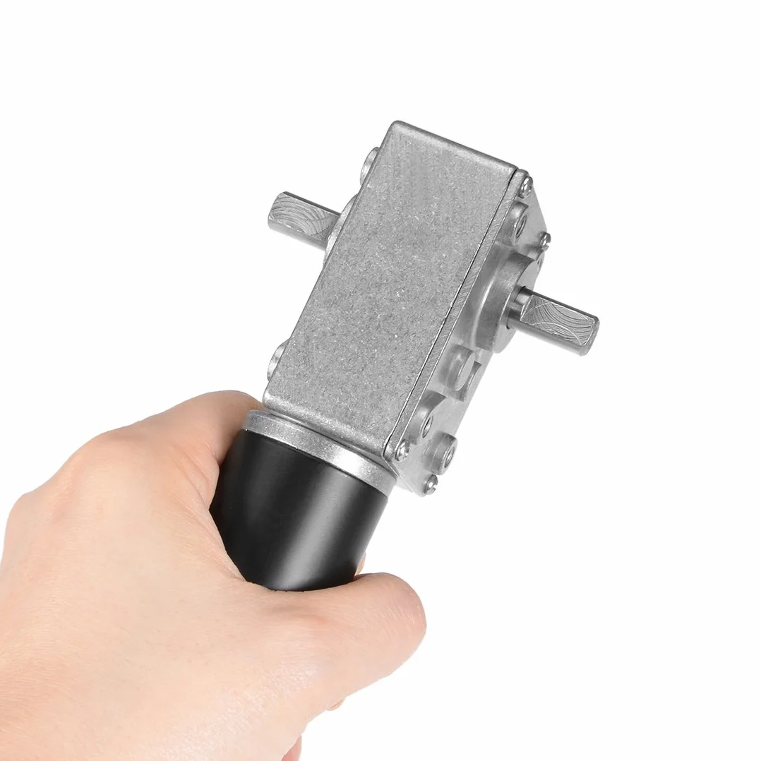sourcing map Motor De Reducción De Velocidad De Alto Par De Eje De Doble Motor De Engranaje Helicoidal DC 24V 5RPM