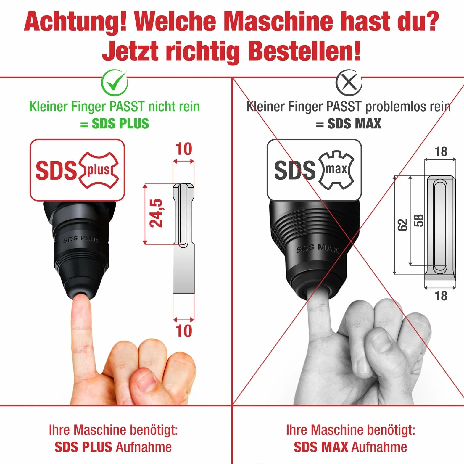 SCHWABENBACH ® - Juego de 10 Brocas SDS PLUS para Hormigón 6 x 110 mm (5 uds.) y 8 x 110 mm (5 uds.). Super SDS para taladro y martillo perforador Bosch, Hilti, Metabo
