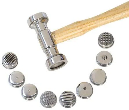 Nuevo 9 en 1 caras intercambiables que texturizan el metal que forma la joyería patrón que hace el martillo que hice en la India