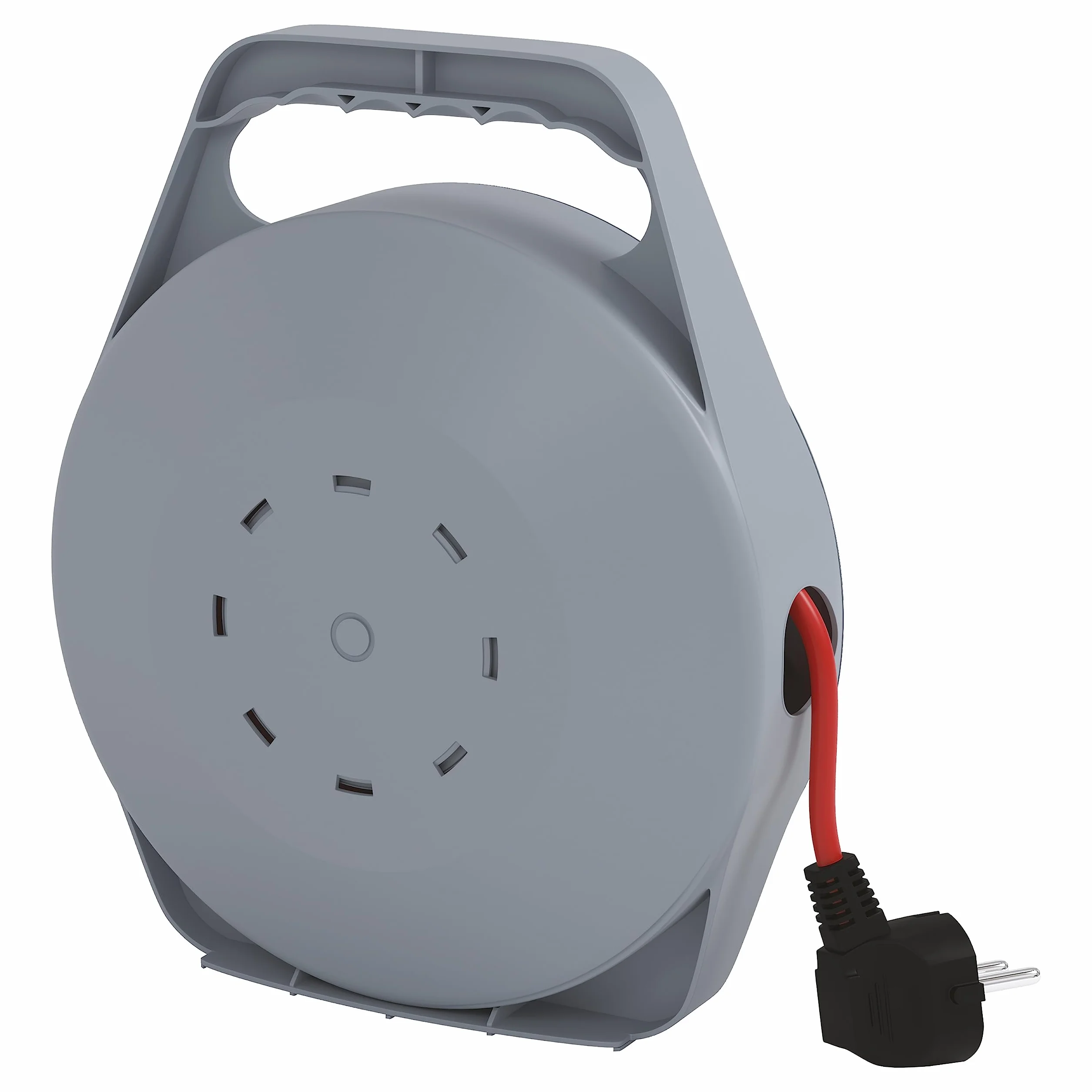EMOS Mini enrollador de Cable 10 m 4 enchufes Schuko 230 V 10 A 2300 W H05VV-F3G 1,0 mm2 IP20