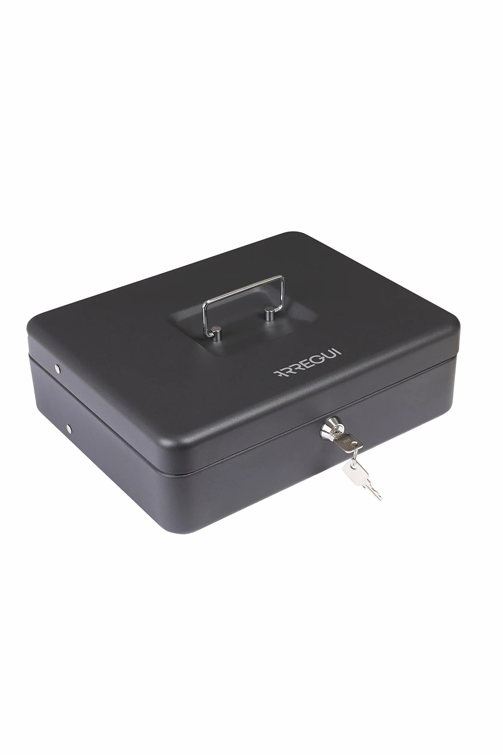Arregui Caja Caudales C9244-EUR con Llave, Caja de Seguridad de Acero Portátil, Negro