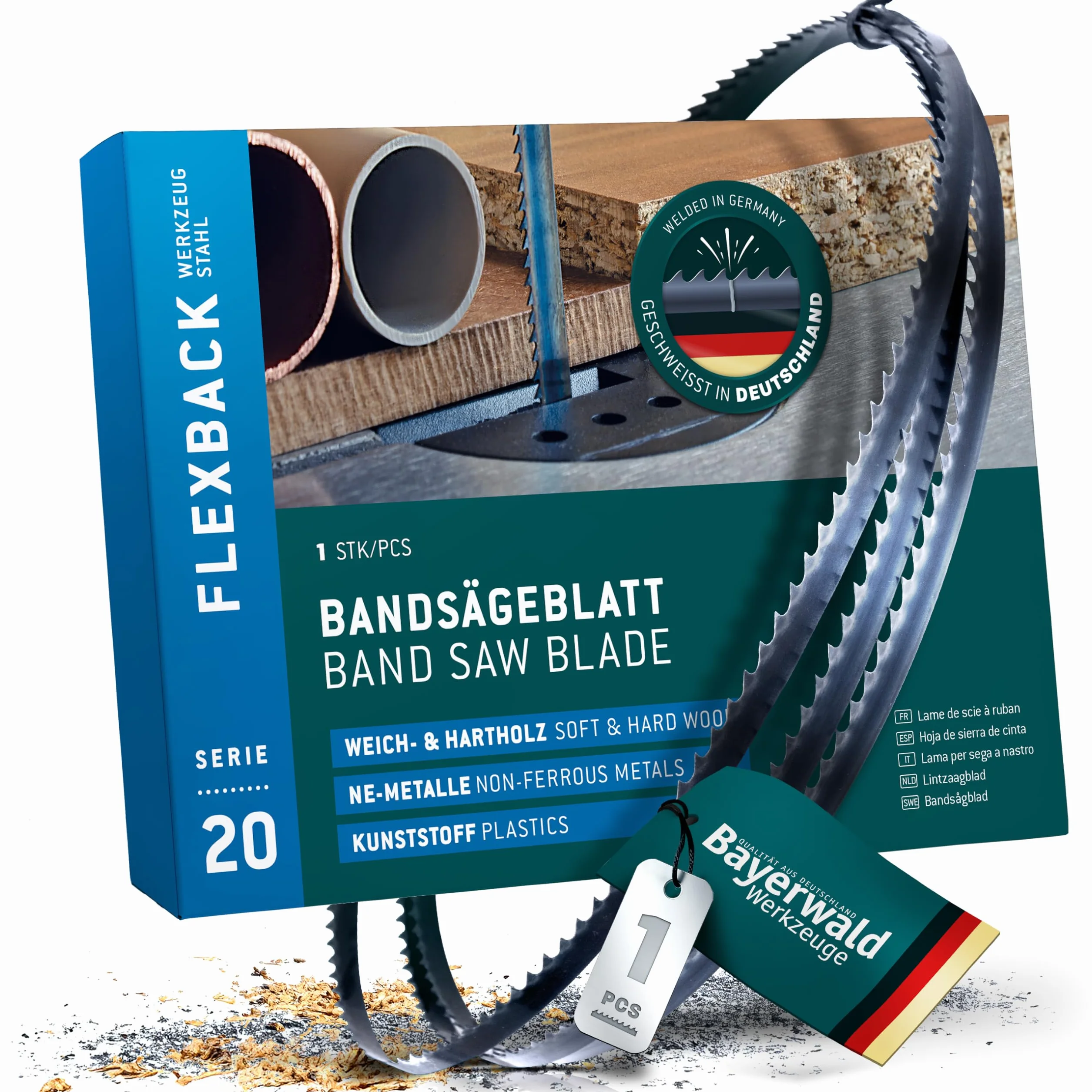 Bayerwald - Hoja de sierra de cinta de acero para herramientas (2100 x 6 x 0,36 x 6 mm, madera, metales no ferrosos, plástico, chapas finas/cinta de sierra apta para Flott. Scheppach, etc.